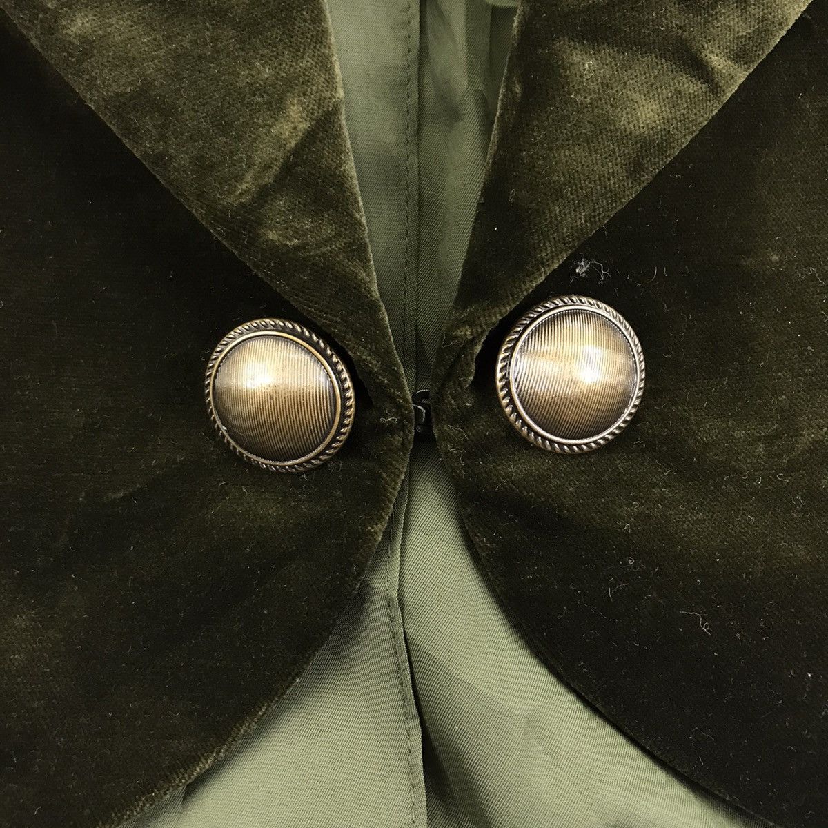 Japanese Brand MISS ASHIDA Tokyo Paris Japanese Brand Green Fur Wool Coat Size US XS / EU 42 / 0 - 3 Thumbnail