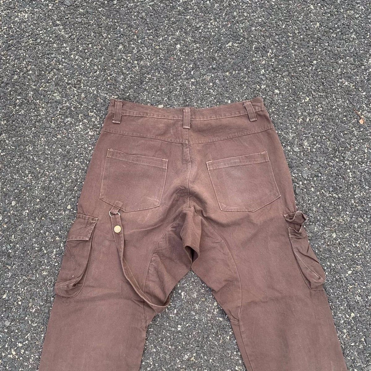 Japanese Brand × Seditionaries Distressed! Japanese Bondage Faded HipHop Cargo Drop Pants Size US 32 / EU 48 - 8 Thumbnail
