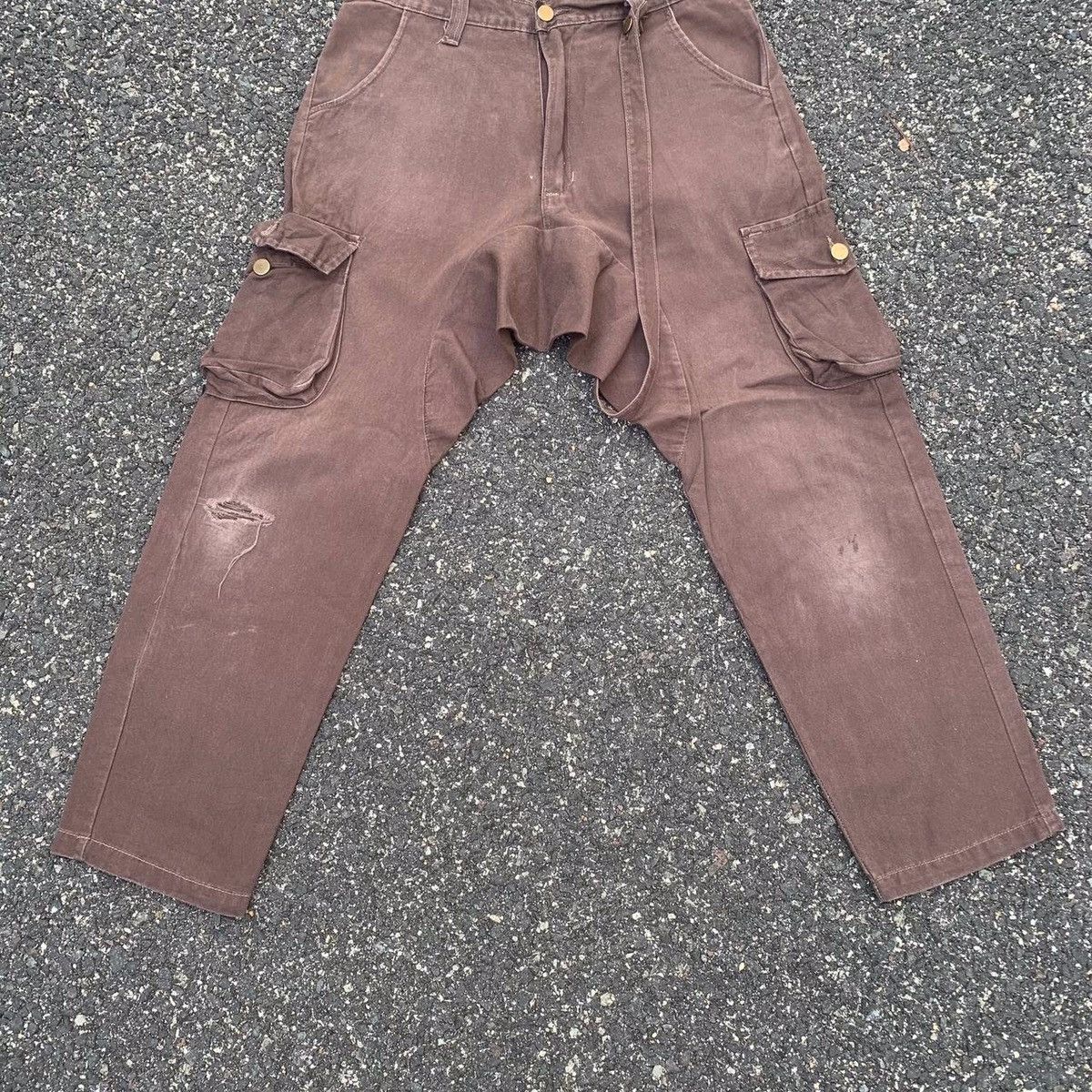 Japanese Brand × Seditionaries Distressed! Japanese Bondage Faded HipHop Cargo Drop Pants Size US 32 / EU 48 - 4 Thumbnail