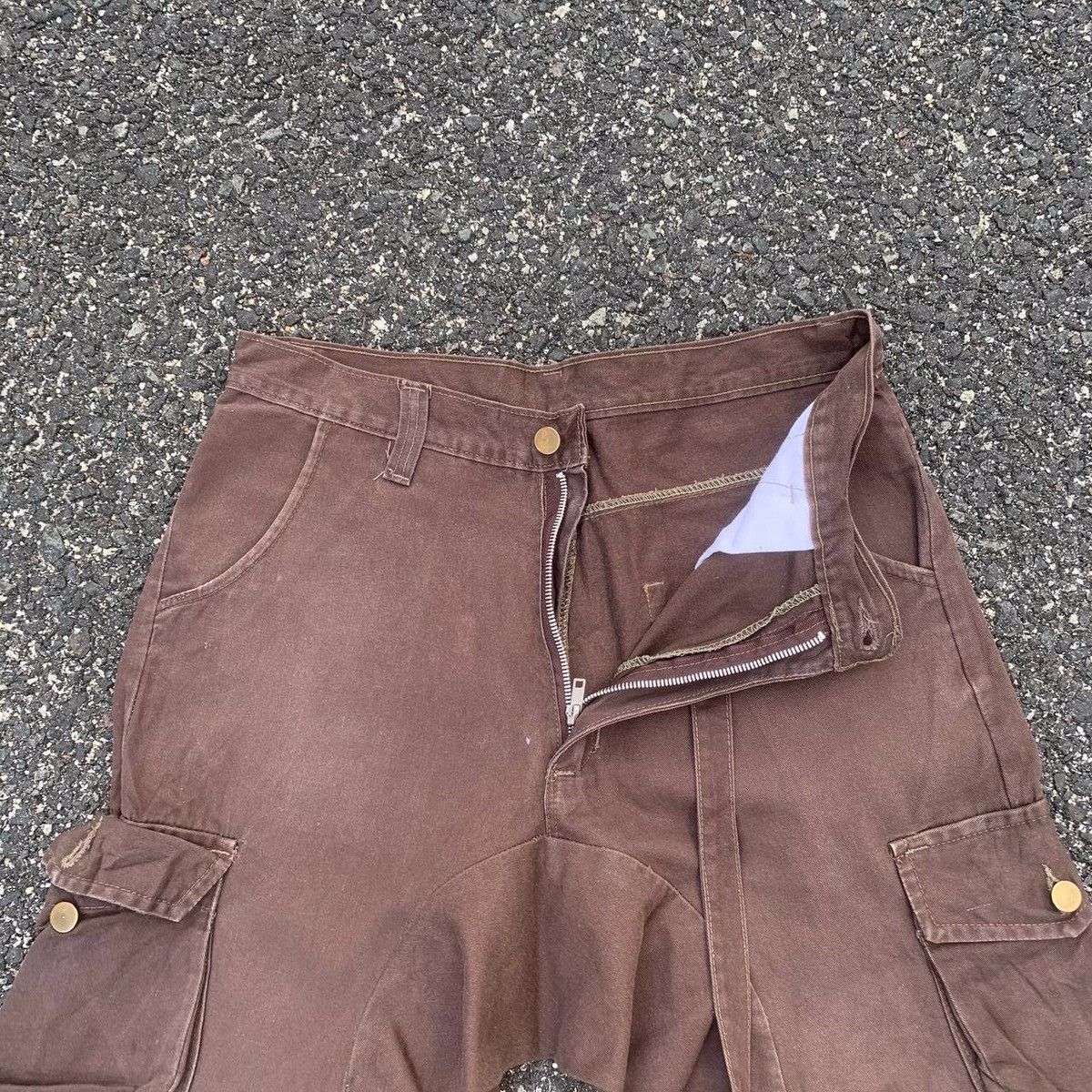 Japanese Brand × Seditionaries Distressed! Japanese Bondage Faded HipHop Cargo Drop Pants Size US 32 / EU 48 - 7 Thumbnail