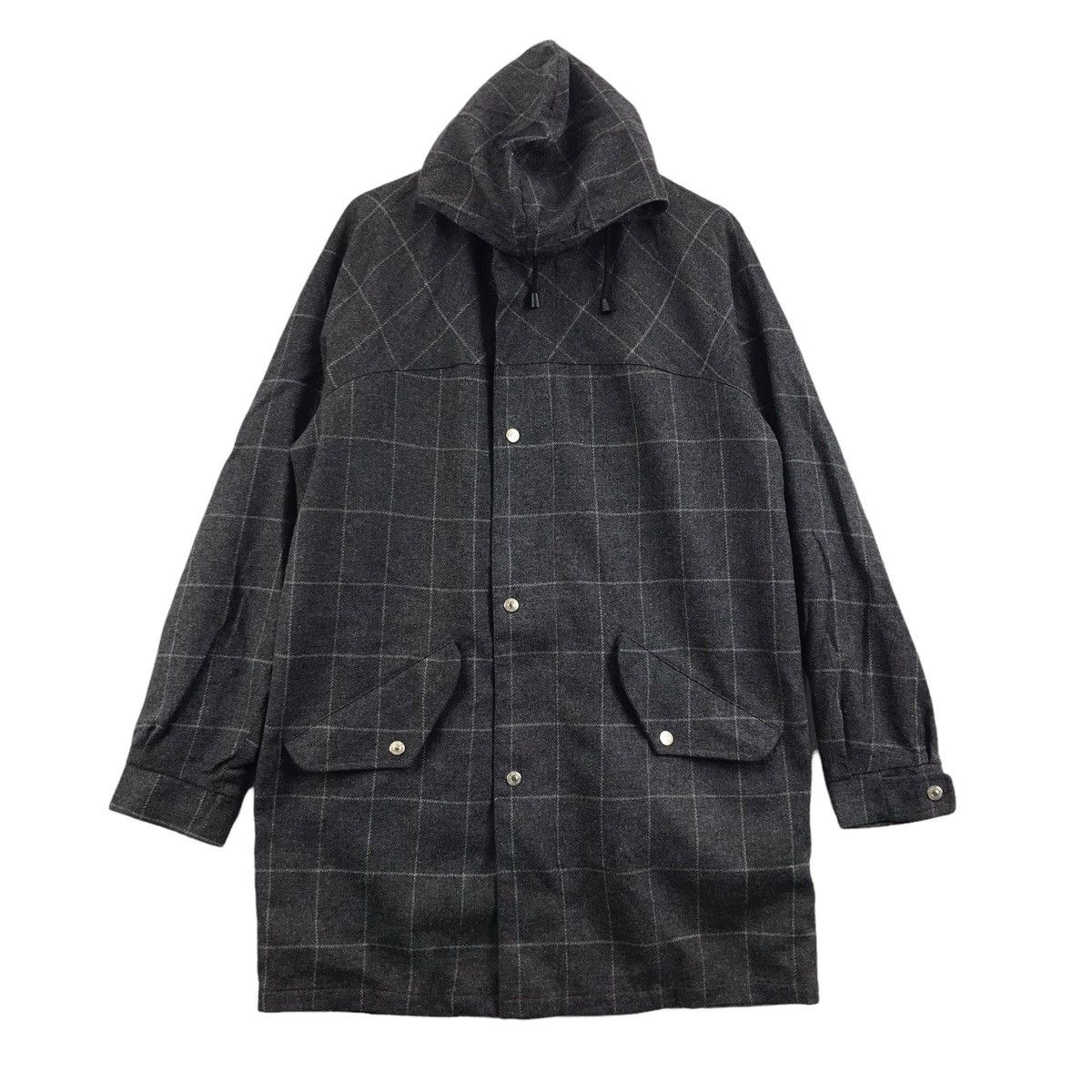 Vintage MCNAIRY BROTHERS SHIPS Japan Check Tartan Wool Parka Hooded Size US L / EU 52-54 / 3 - 1 Thumbnail