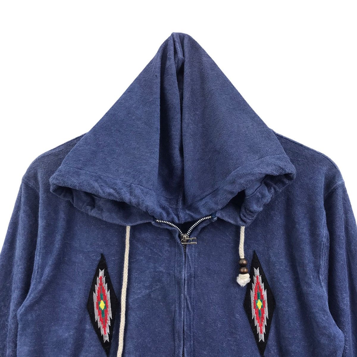 Vintage STOOGE & Co Union Made Aztec Navajo Native Fleece Hooded Size US M / EU 48-50 / 2 - 2 Thumbnail