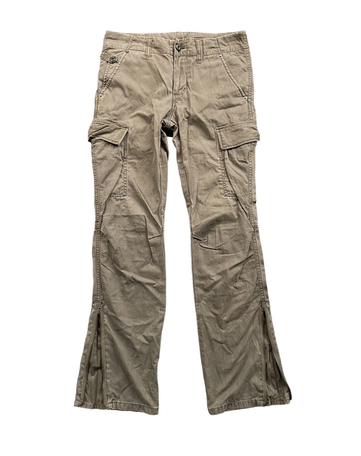 Japanese Brand × PPFM Vtg PPFM Flare Ankle zipper cargos Size US 30 / EU 46 - 1 Thumbnail