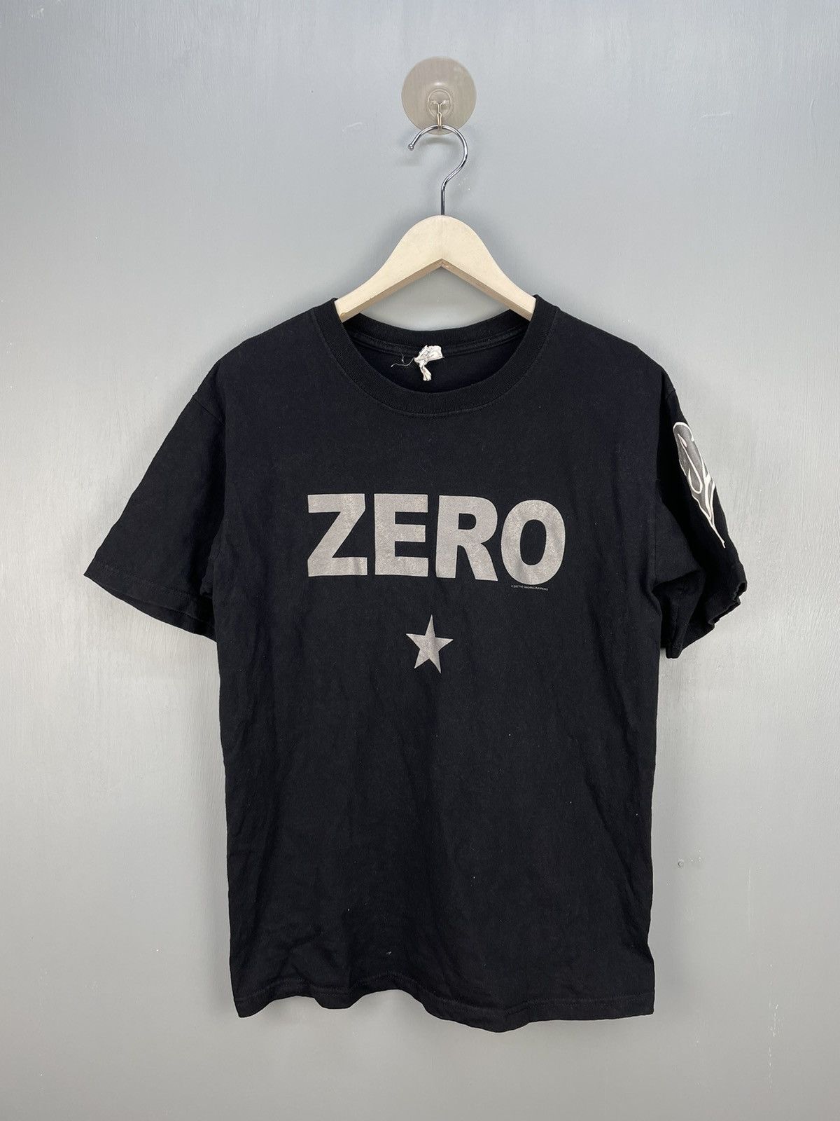 image of Band Tees Y2K Zero The Smashing Pumpkins Band T Shirt in Black, Men's (Size Medium)