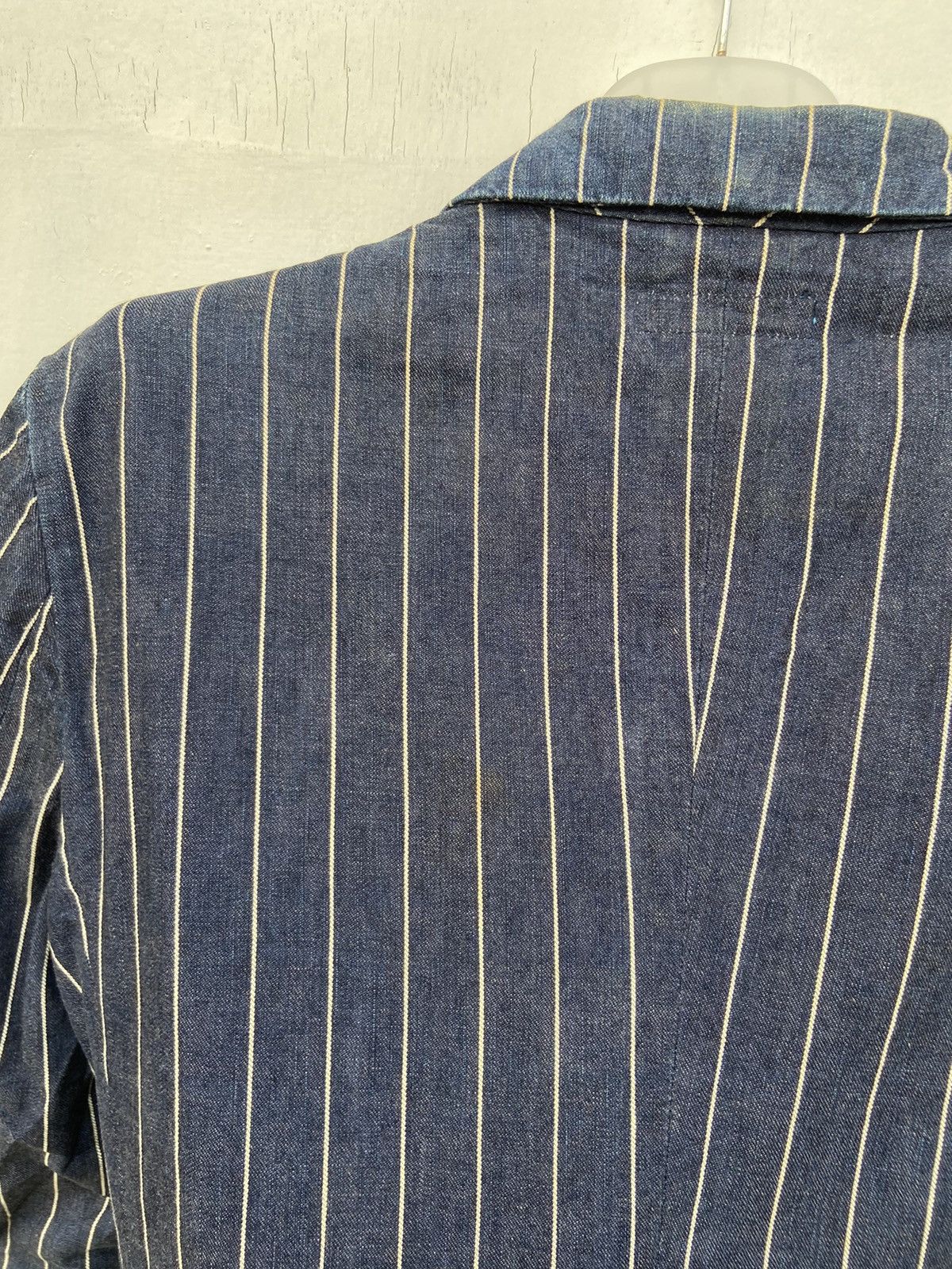 Katharine Hamnett London HAMNET STRIPE LOUNGE DENIM BLAZER JACKET Size US M / EU 48-50 / 2 - 7 Thumbnail