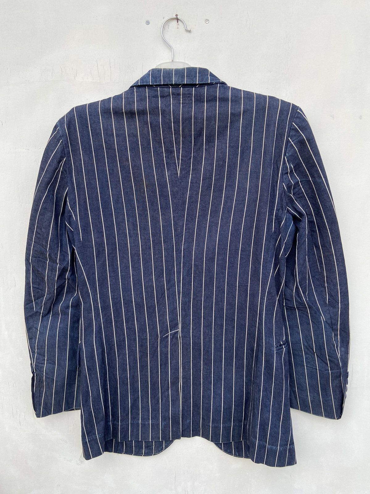 Katharine Hamnett London HAMNET STRIPE LOUNGE DENIM BLAZER JACKET Size US M / EU 48-50 / 2 - 6 Thumbnail