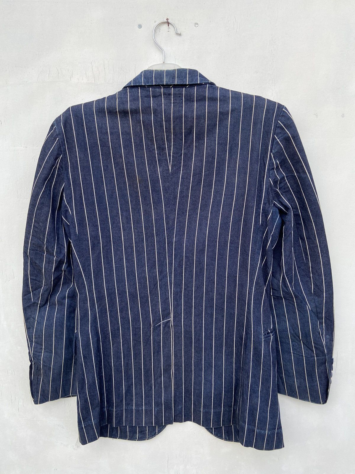 Katharine Hamnett London HAMNET STRIPE LOUNGE DENIM BLAZER JACKET Size US M / EU 48-50 / 2 - 5 Thumbnail