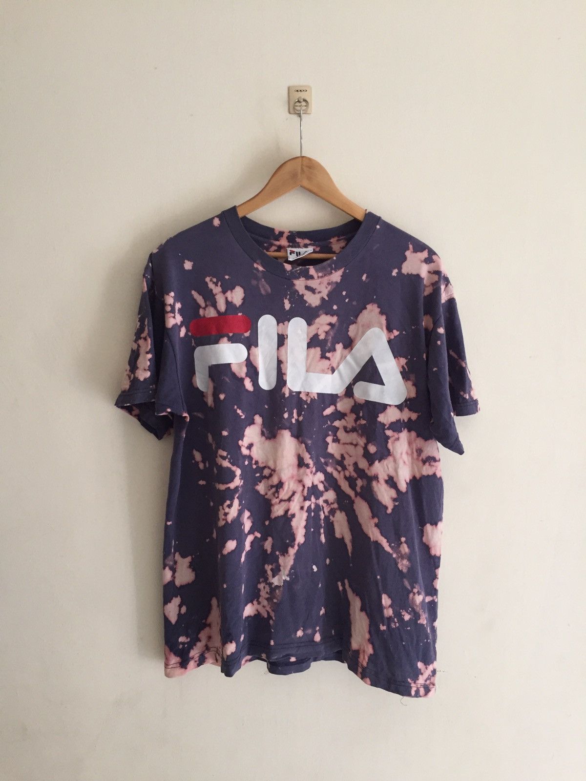 image of Vintage Fila Tshirt Made In Usa in Bleach Blue Vintage, Men's (Size Large)