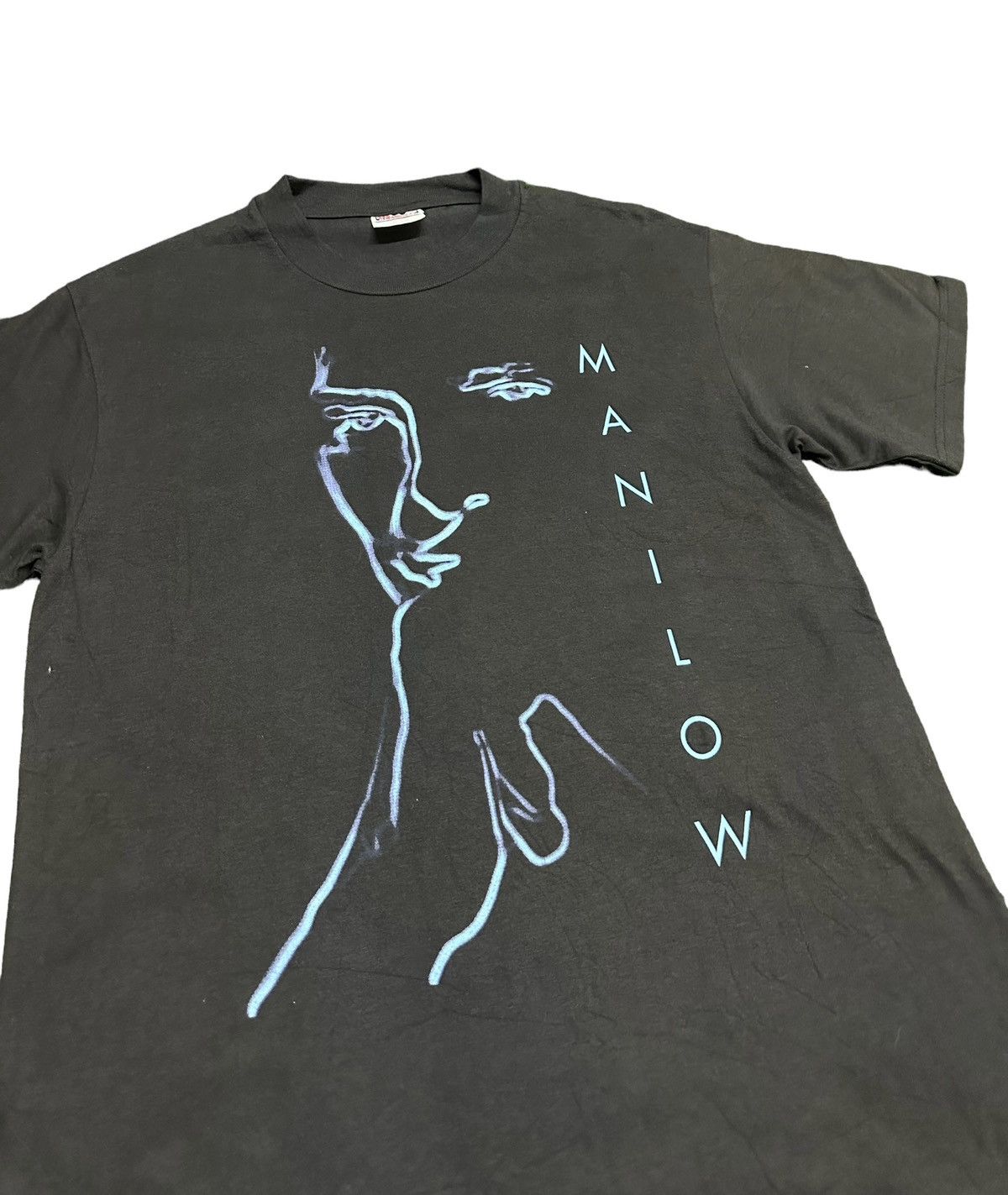 Band Tees Vintage 90s Barry Manilow Neon Portrait T-Shirt Size US M / EU 48-50 / 2 - 2 Thumbnail