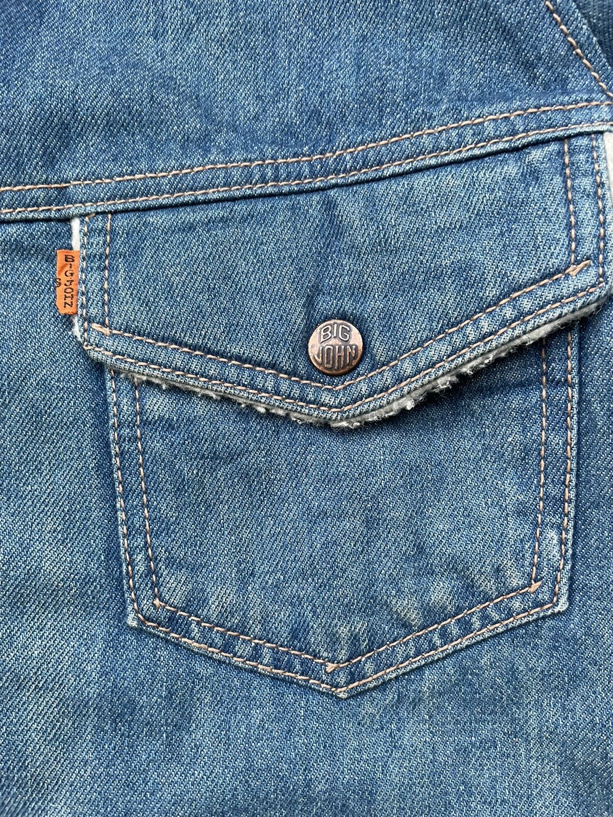 Big John × Vintage Vintage Big John Orange Tag Sherpa Denim Jacket Size US M / EU 48-50 / 2 - 15 Thumbnail