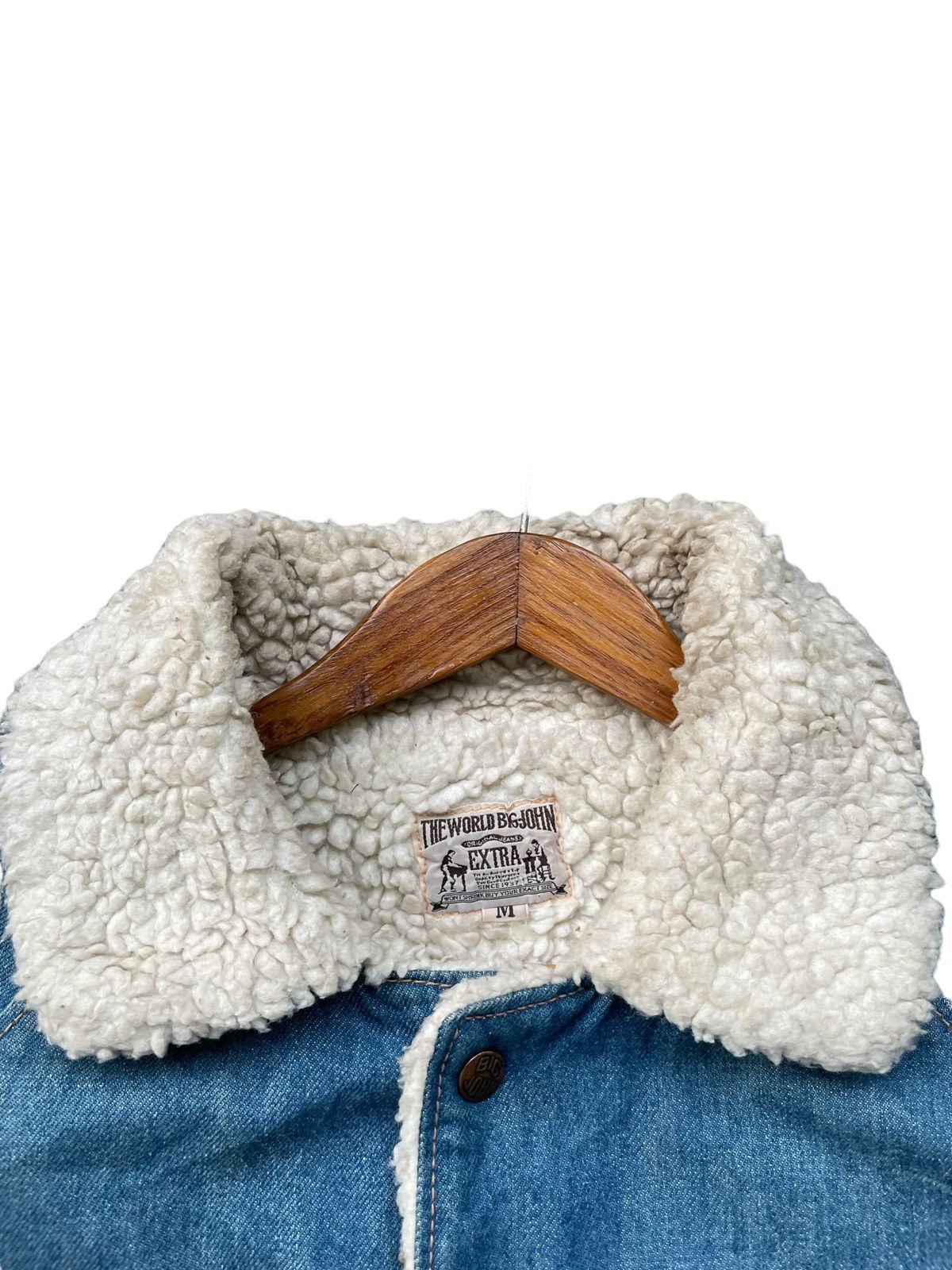 Big John × Vintage Vintage Big John Orange Tag Sherpa Denim Jacket Size US M / EU 48-50 / 2 - 6 Thumbnail