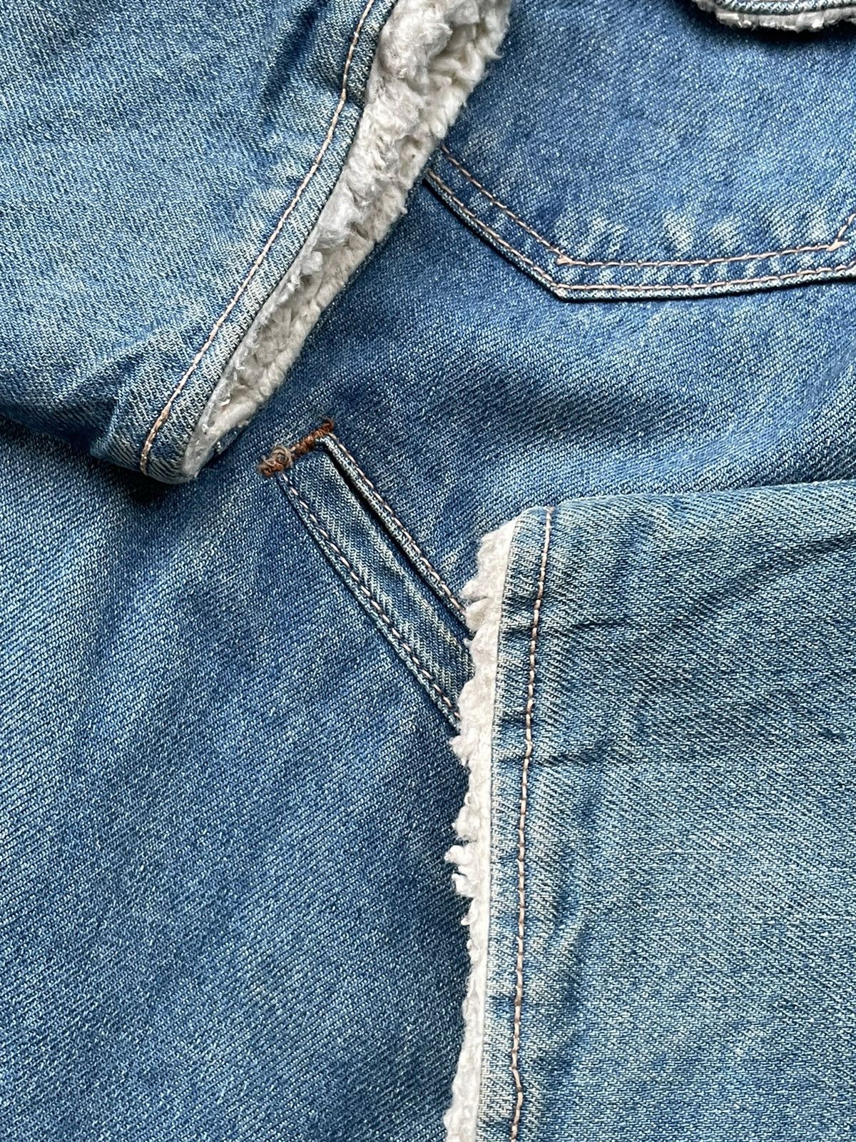 Big John × Vintage Vintage Big John Orange Tag Sherpa Denim Jacket Size US M / EU 48-50 / 2 - 9 Thumbnail