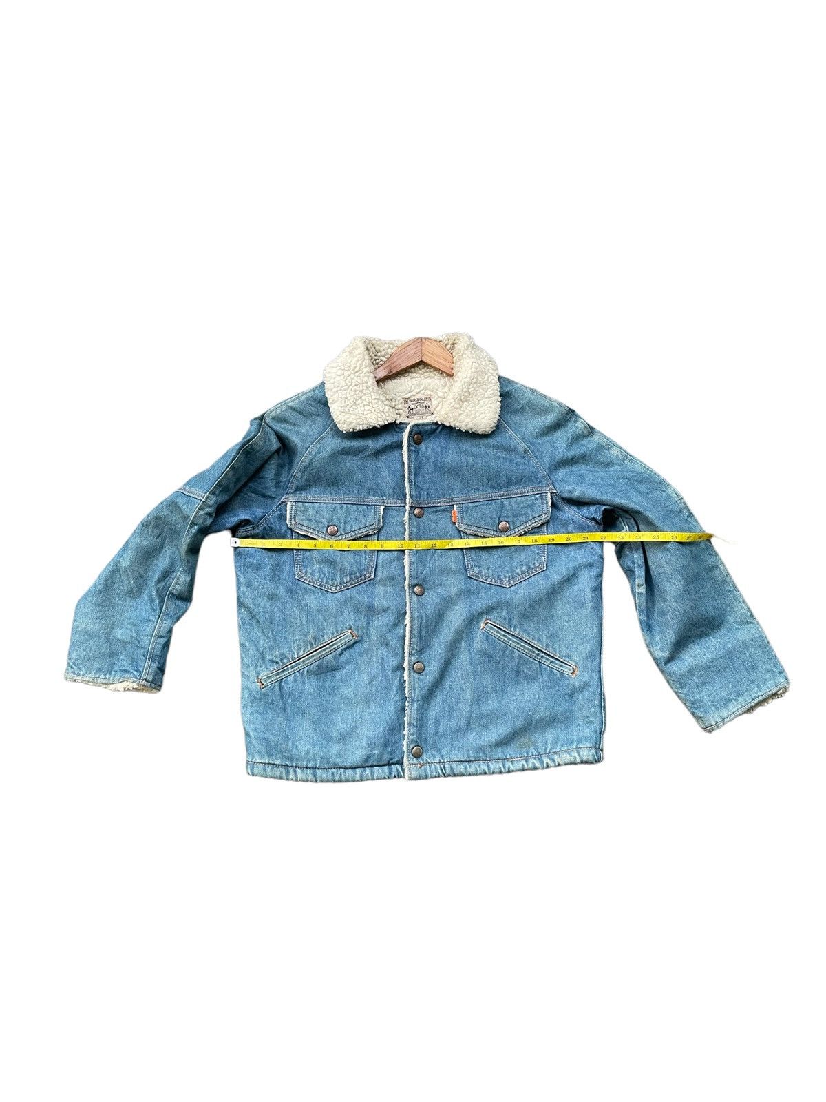 Big John × Vintage Vintage Big John Orange Tag Sherpa Denim Jacket Size US M / EU 48-50 / 2 - 2 Thumbnail