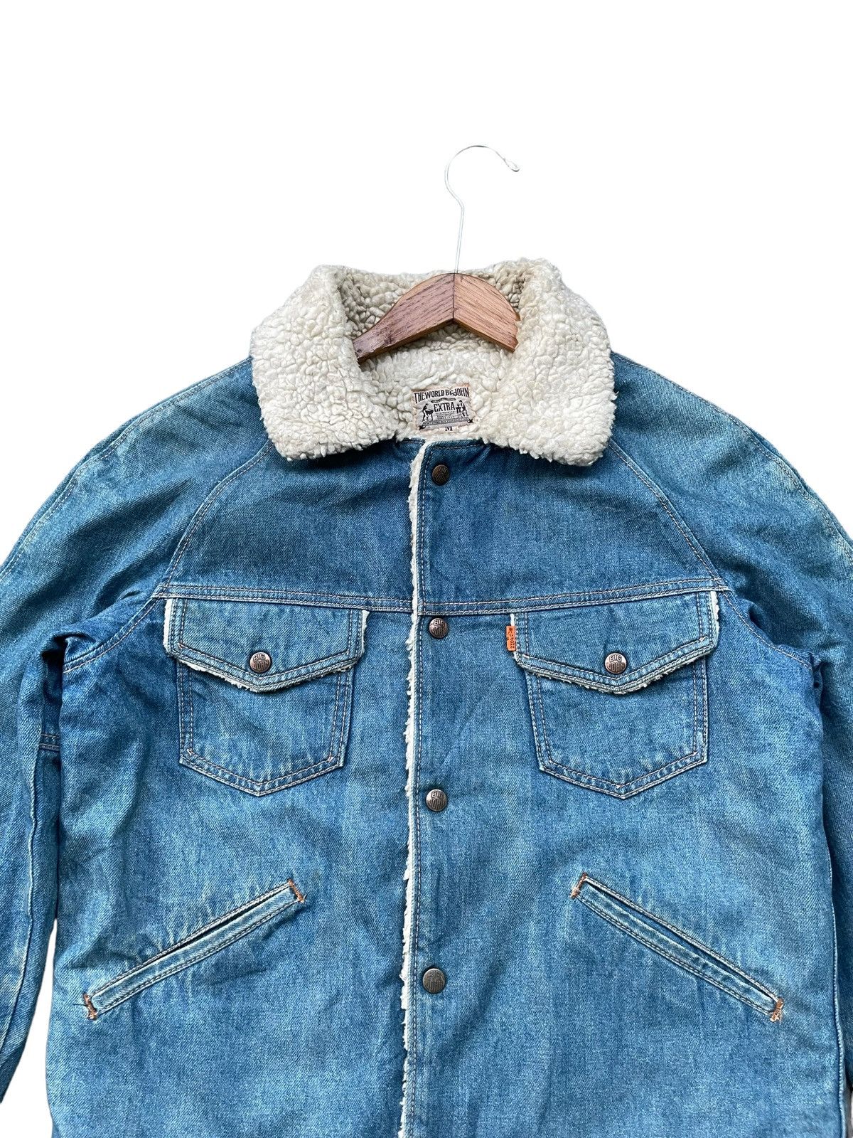 Big John × Vintage Vintage Big John Orange Tag Sherpa Denim Jacket Size US M / EU 48-50 / 2 - 5 Thumbnail