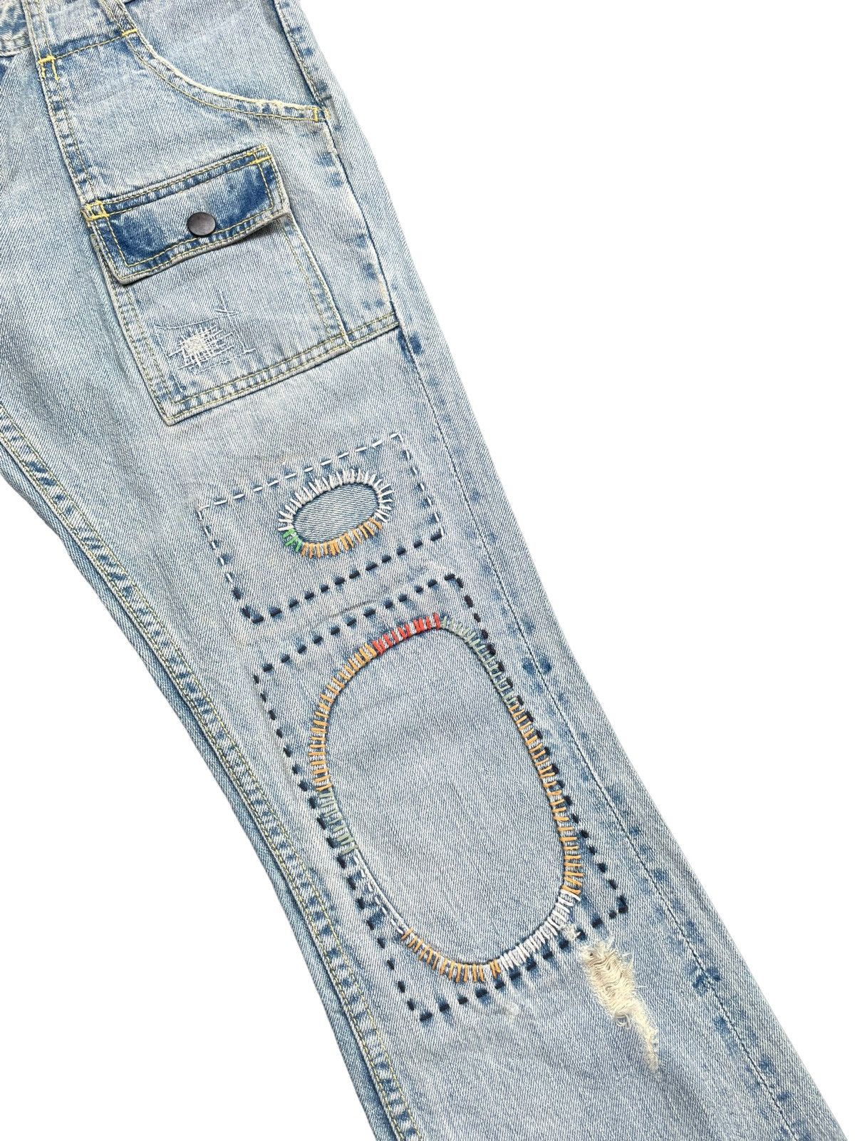Japanese Brand Back Number Sashiko Design Bush Pant Size 32" / US 10 / IT 46 - 4 Thumbnail