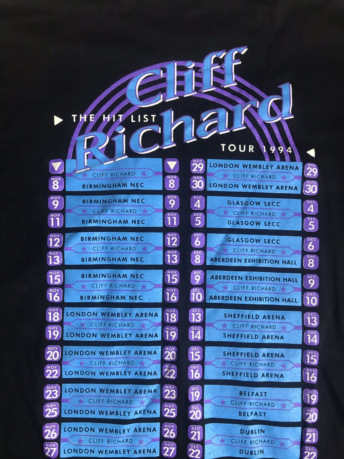 Band Tees Vintage 90s Cliff Richard 1994 tour t-shirt Size US XL / EU 56 / 4 - 6 Thumbnail