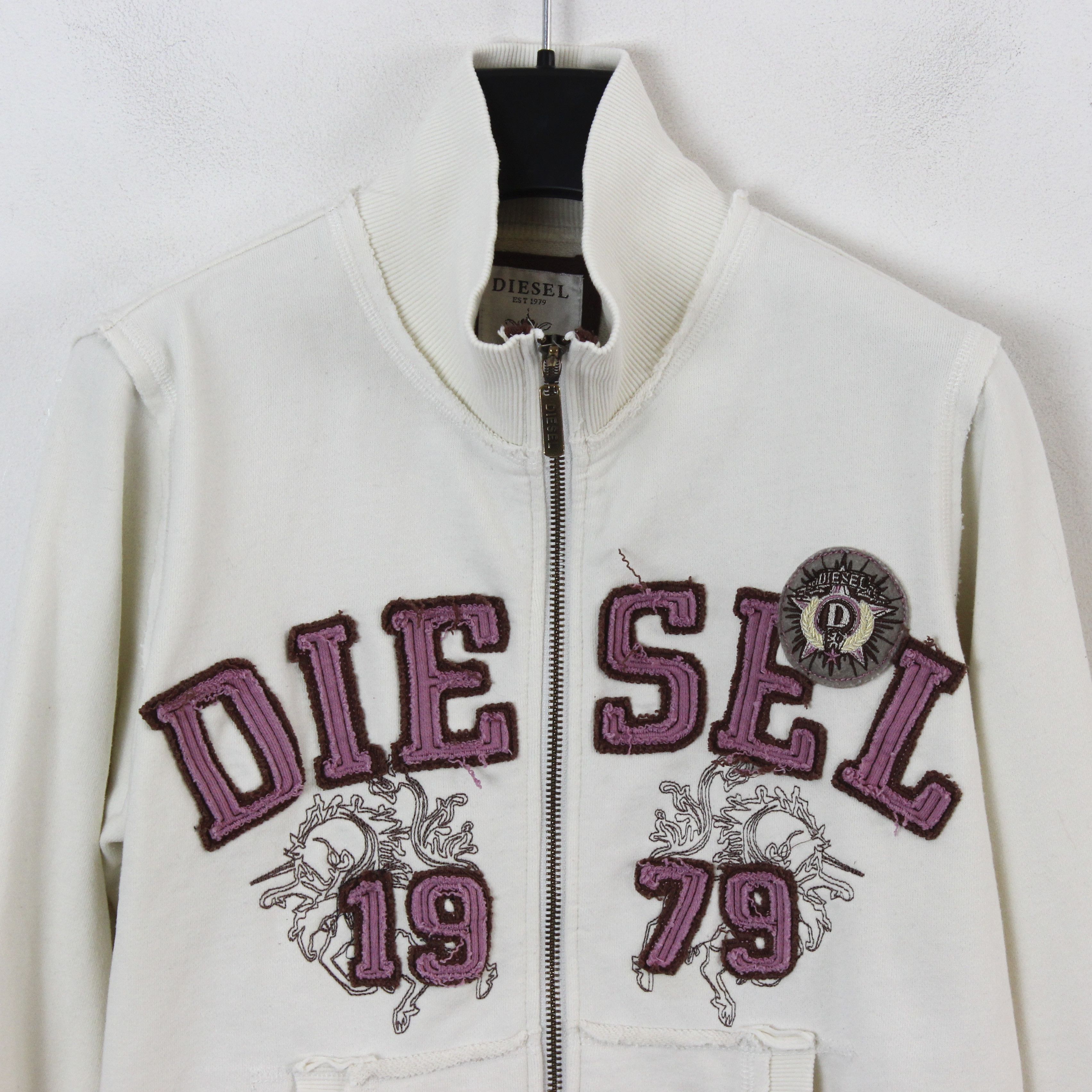 Diesel Womens M Jumper Jacket Sweatshirt Embroidered Logo Sweater Size M / US 6-8 / IT 42-44 - 2 Thumbnail