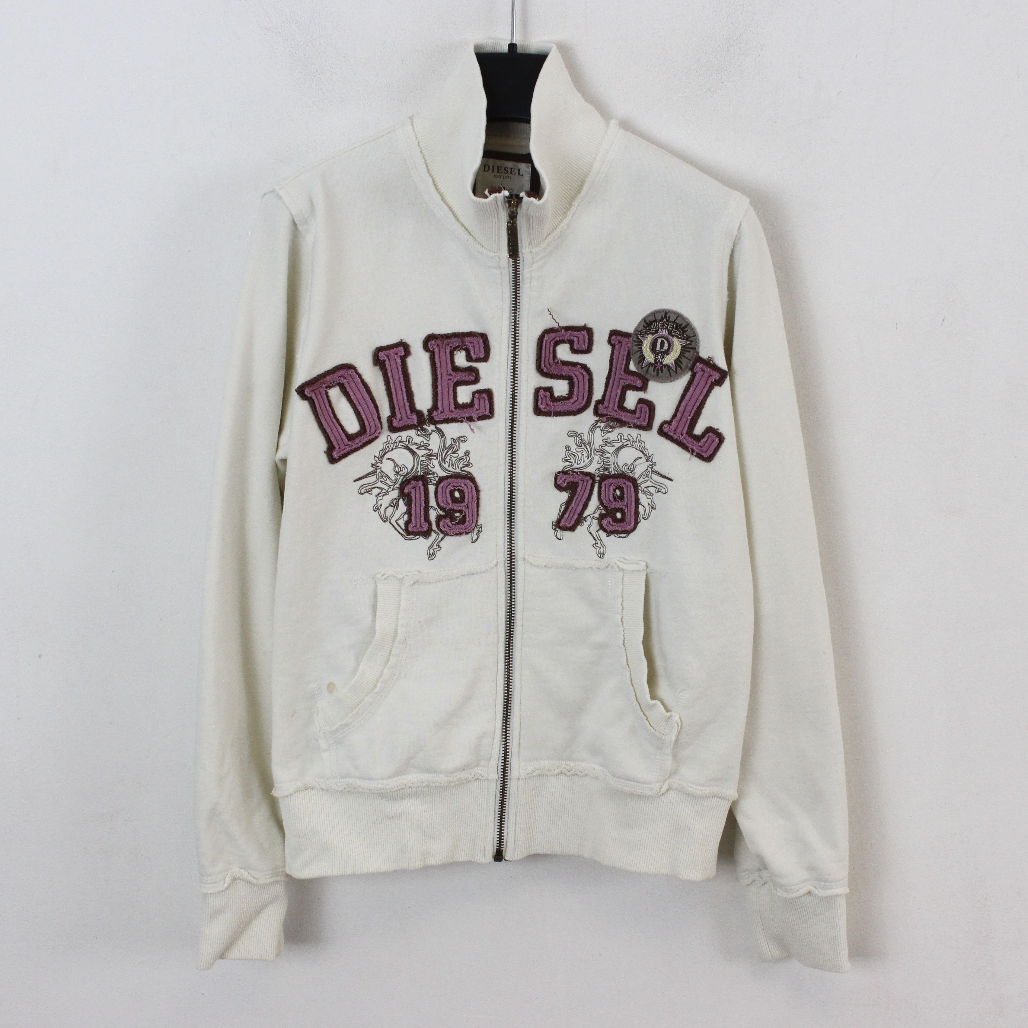 Diesel Womens M Jumper Jacket Sweatshirt Embroidered Logo Sweater Size M / US 6-8 / IT 42-44 - 1 Thumbnail