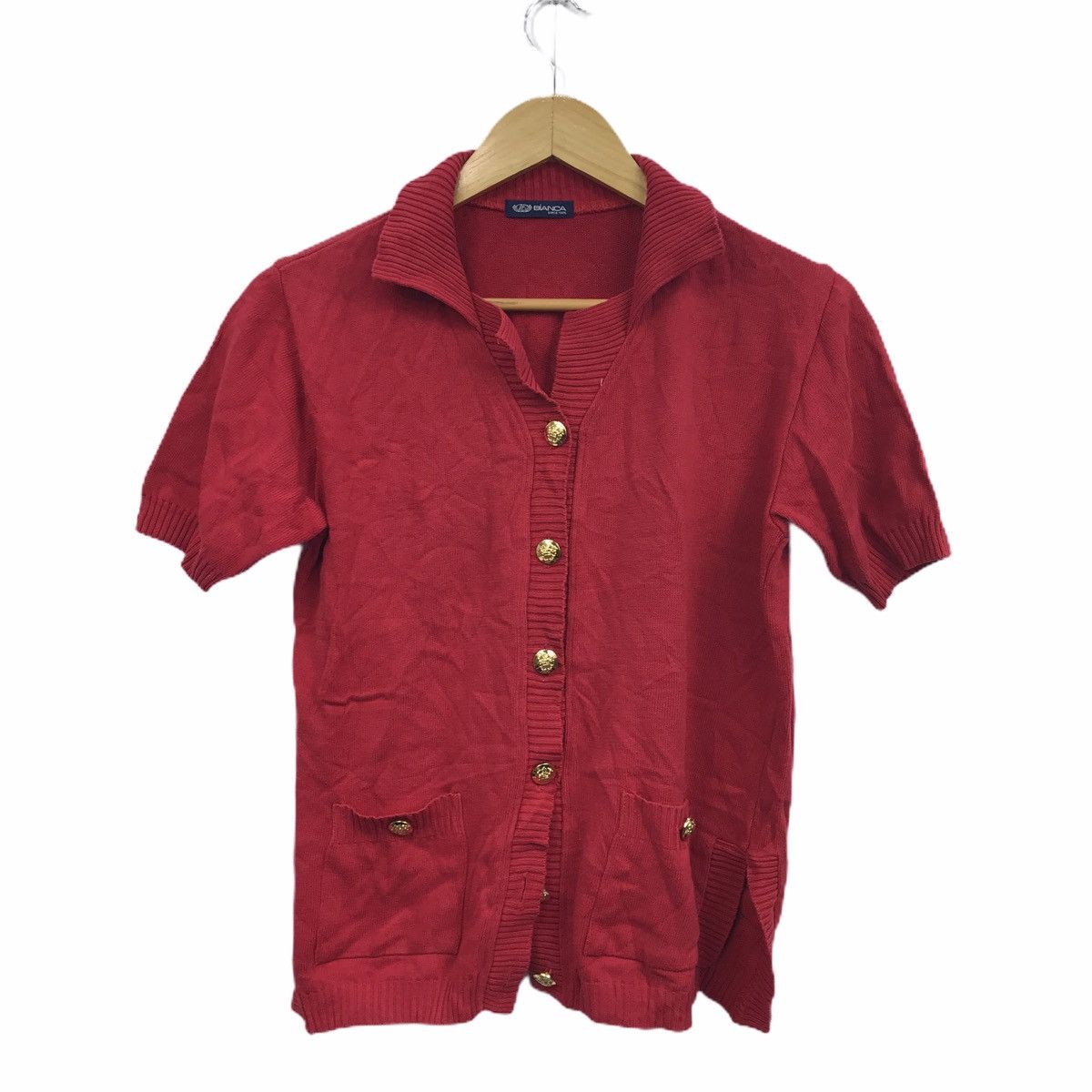 Vintage BIANCA ITALY Cardigan Blouse Tee Shirt Short Sleeve