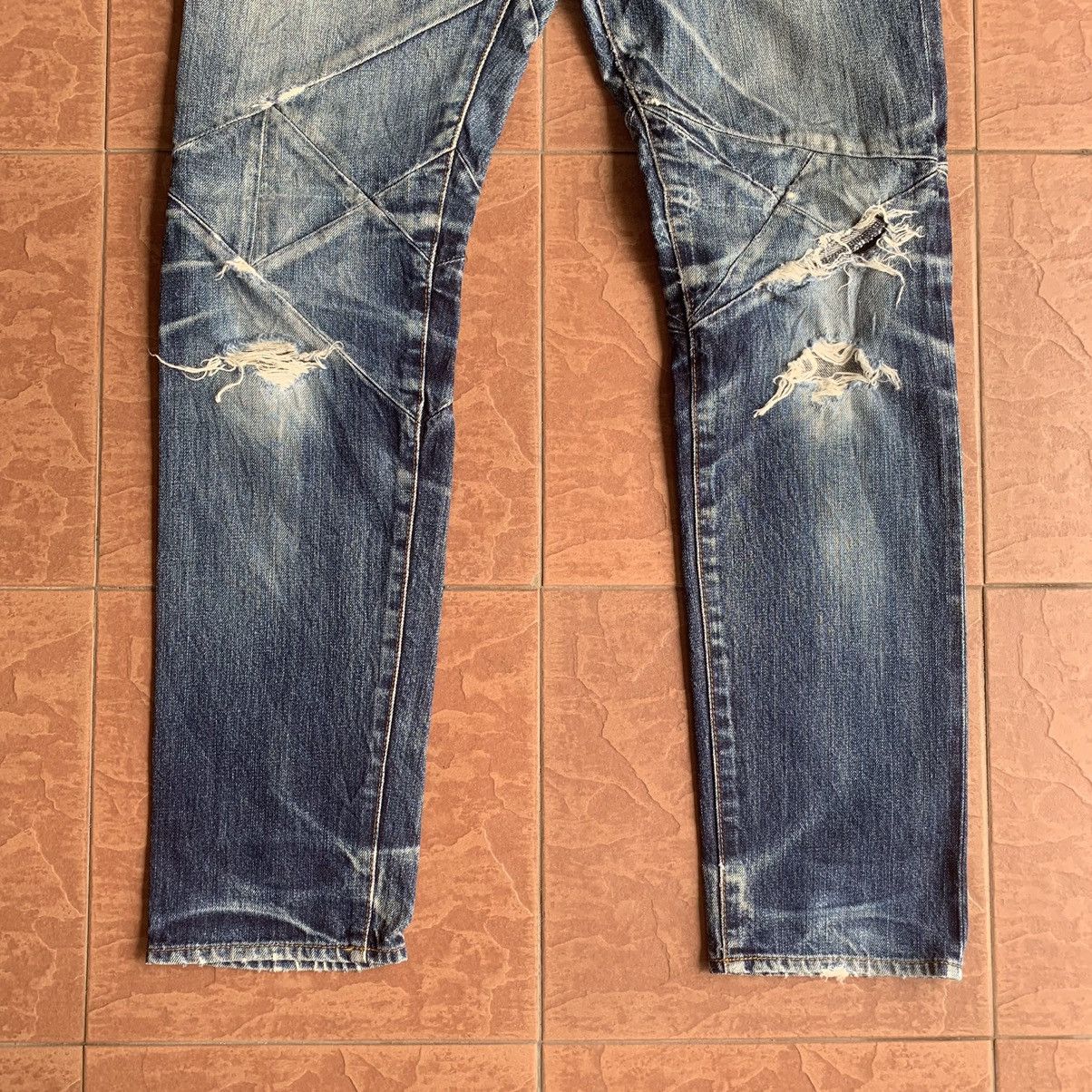 Paul Smith × Vintage 💥STEALS💥 VINTAGE 32x32 JEANS REDLINE RIPPED SELVEDGE PANTS Size US 32 / EU 48 - 3 Thumbnail