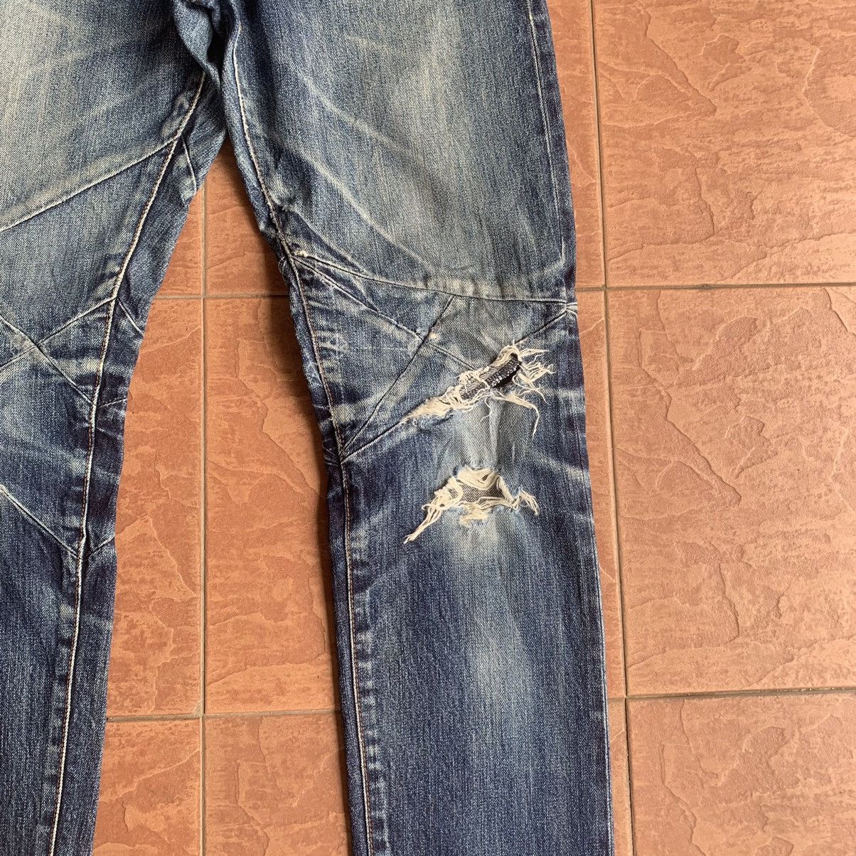 Paul Smith × Vintage 💥STEALS💥 VINTAGE 32x32 JEANS REDLINE RIPPED SELVEDGE PANTS Size US 32 / EU 48 - 5 Thumbnail