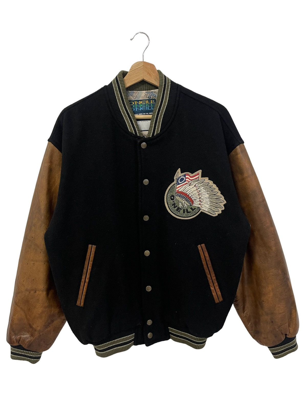 O'Neill VINTAGE O’NEILL JAPANESE WOOL LEATHER VARSITY JACKET Size US L / EU 52-54 / 3 - 2 Thumbnail