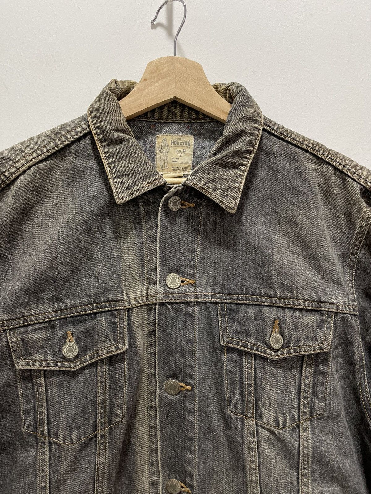 Japanese Brand × Vintage VINTAGE 80s HOUSTON TRUCKER SUN FADED DENIM JACKET Size US M / EU 48-50 / 2 - 2 Thumbnail