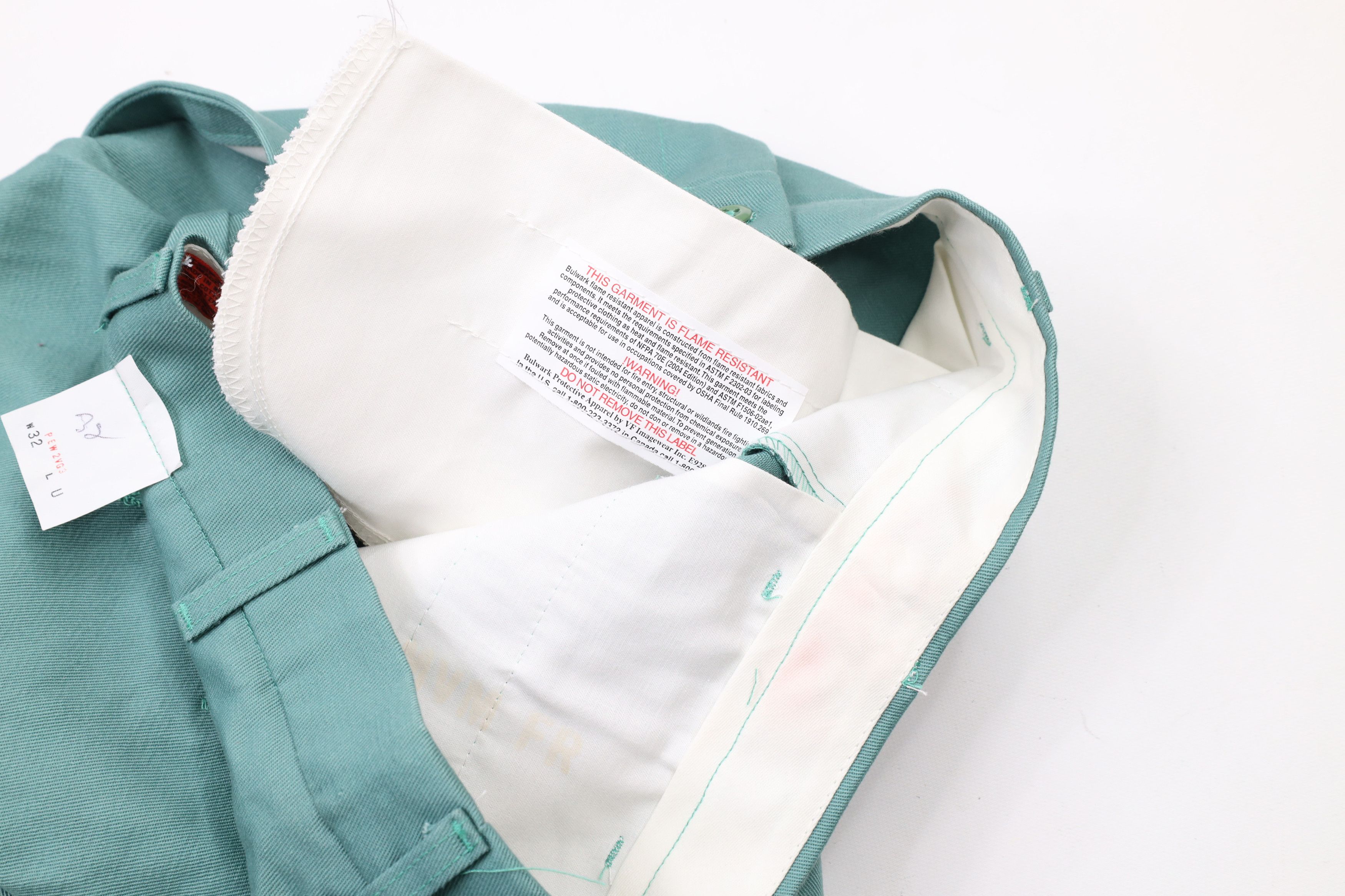 Vintage New Bulwark FR Fire Resistant Cotton Twill Work Pants Green Size US 33 - 7 Thumbnail