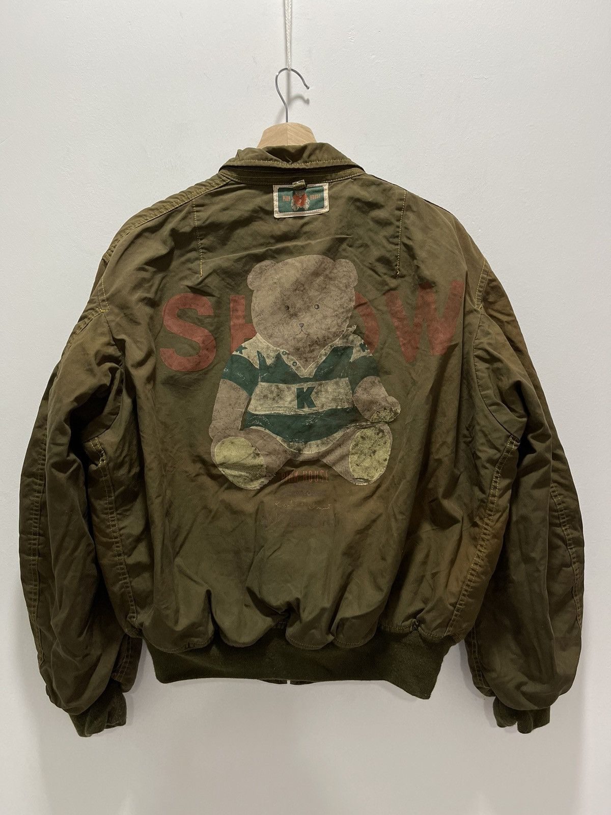 Karl Helmut DISTRESSED DISCOLORED KARL HELMUT BEAR LOGO BOMBER JACKET Size US M / EU 48-50 / 2 - 2 Thumbnail