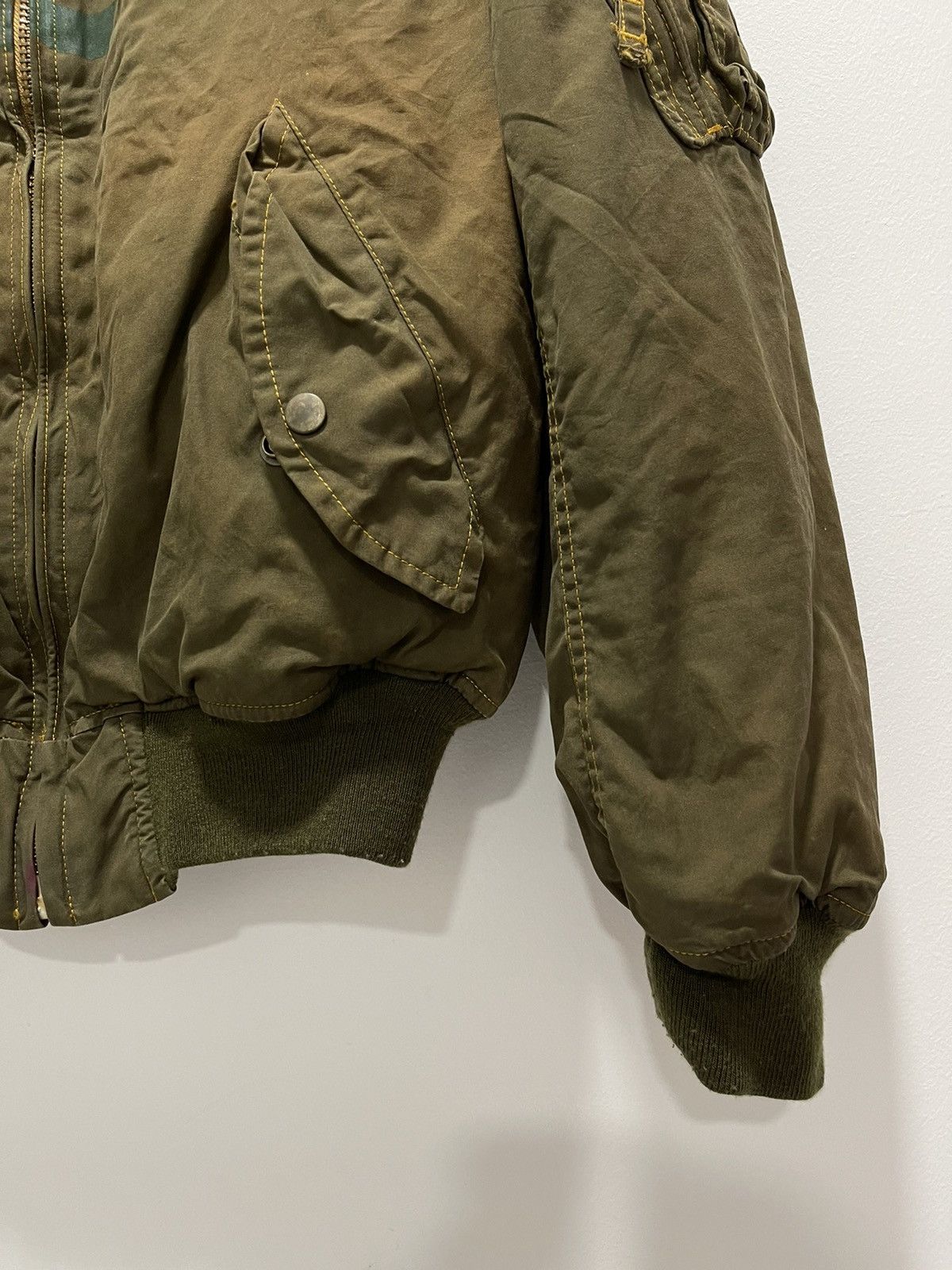 Karl Helmut DISTRESSED DISCOLORED KARL HELMUT BEAR LOGO BOMBER JACKET Size US M / EU 48-50 / 2 - 13 Thumbnail