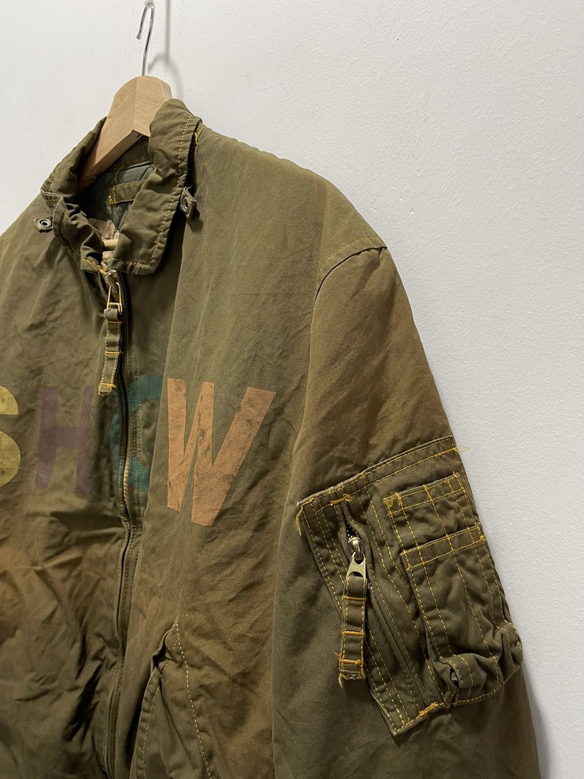 Karl Helmut DISTRESSED DISCOLORED KARL HELMUT BEAR LOGO BOMBER JACKET Size US M / EU 48-50 / 2 - 11 Thumbnail