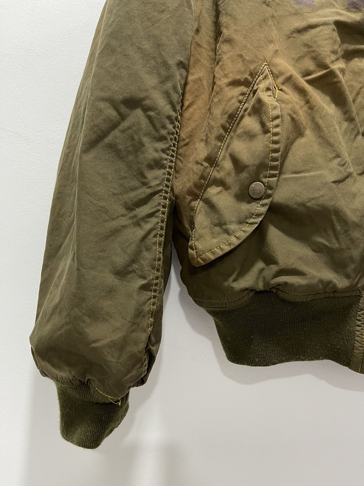 Karl Helmut DISTRESSED DISCOLORED KARL HELMUT BEAR LOGO BOMBER JACKET Size US M / EU 48-50 / 2 - 14 Thumbnail