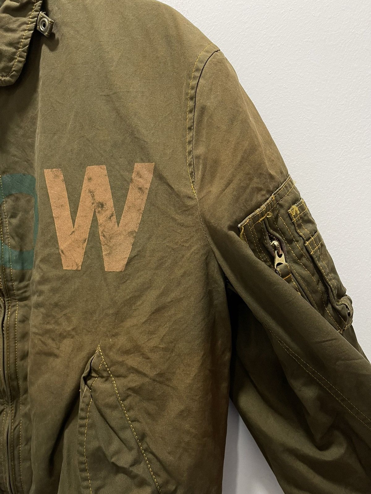 Karl Helmut DISTRESSED DISCOLORED KARL HELMUT BEAR LOGO BOMBER JACKET Size US M / EU 48-50 / 2 - 15 Thumbnail