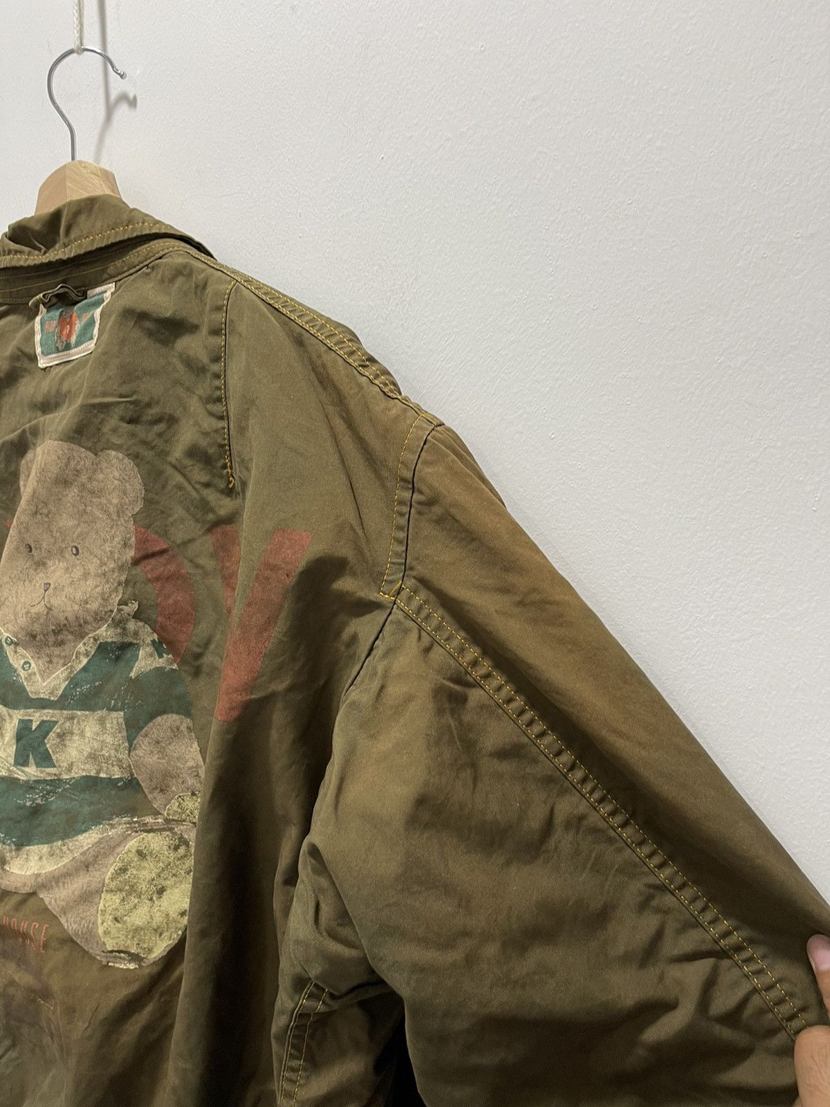 Karl Helmut DISTRESSED DISCOLORED KARL HELMUT BEAR LOGO BOMBER JACKET Size US M / EU 48-50 / 2 - 5 Thumbnail