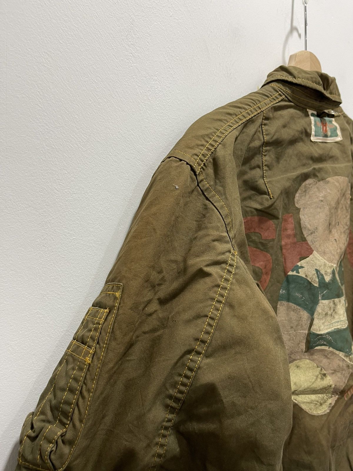 Karl Helmut DISTRESSED DISCOLORED KARL HELMUT BEAR LOGO BOMBER JACKET Size US M / EU 48-50 / 2 - 6 Thumbnail