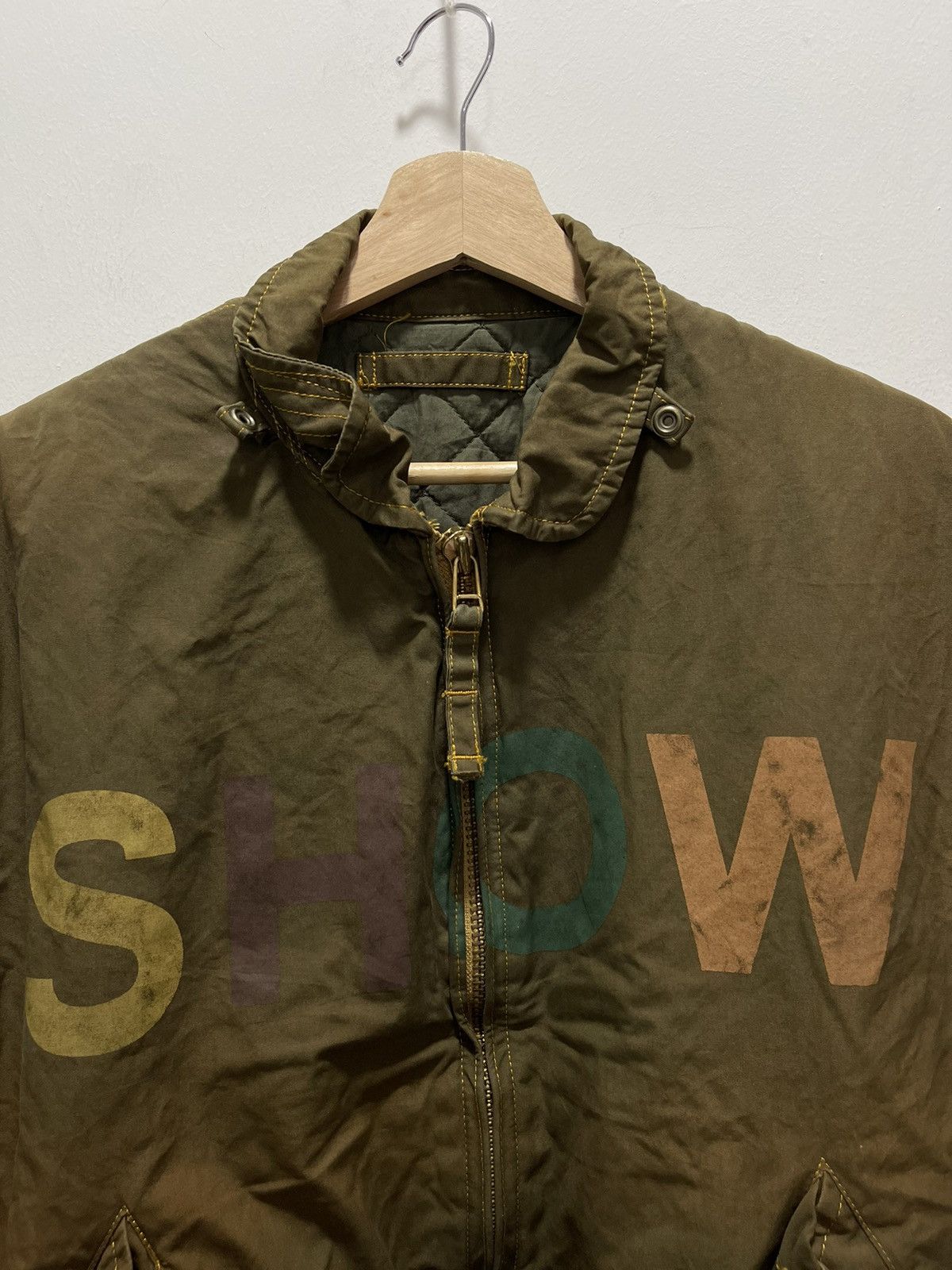 Karl Helmut DISTRESSED DISCOLORED KARL HELMUT BEAR LOGO BOMBER JACKET Size US M / EU 48-50 / 2 - 10 Thumbnail
