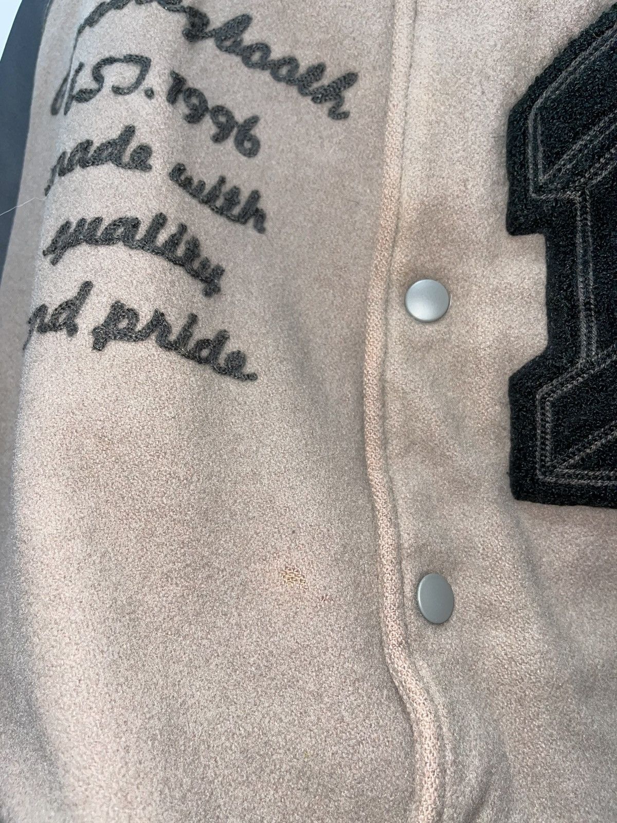 Vintage VINTAGE BOOTLEGBOOTH SLEEVE LEATHER LETTERMAN VARSITY JACKET Size US L / EU 52-54 / 3 - 7 Thumbnail