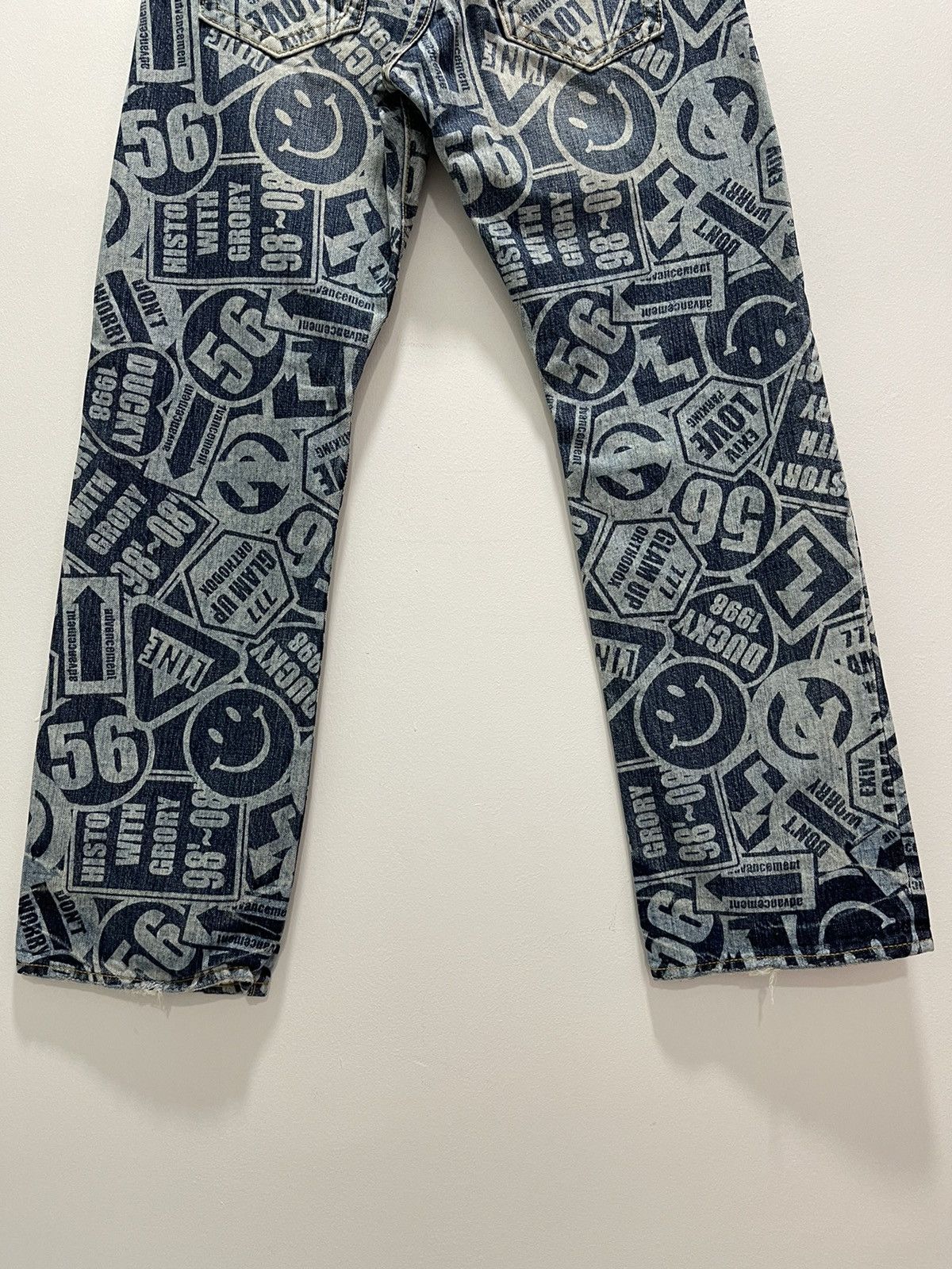 If Six Was Nine × Le Grande Bleu (L.G.B.) × Vintage CO&LU SMILE PRINTED DISTRESSED JEANS LIKE HISTERIC GLAMOUR Size 25" / US 0 / IT 36 - 5 Thumbnail