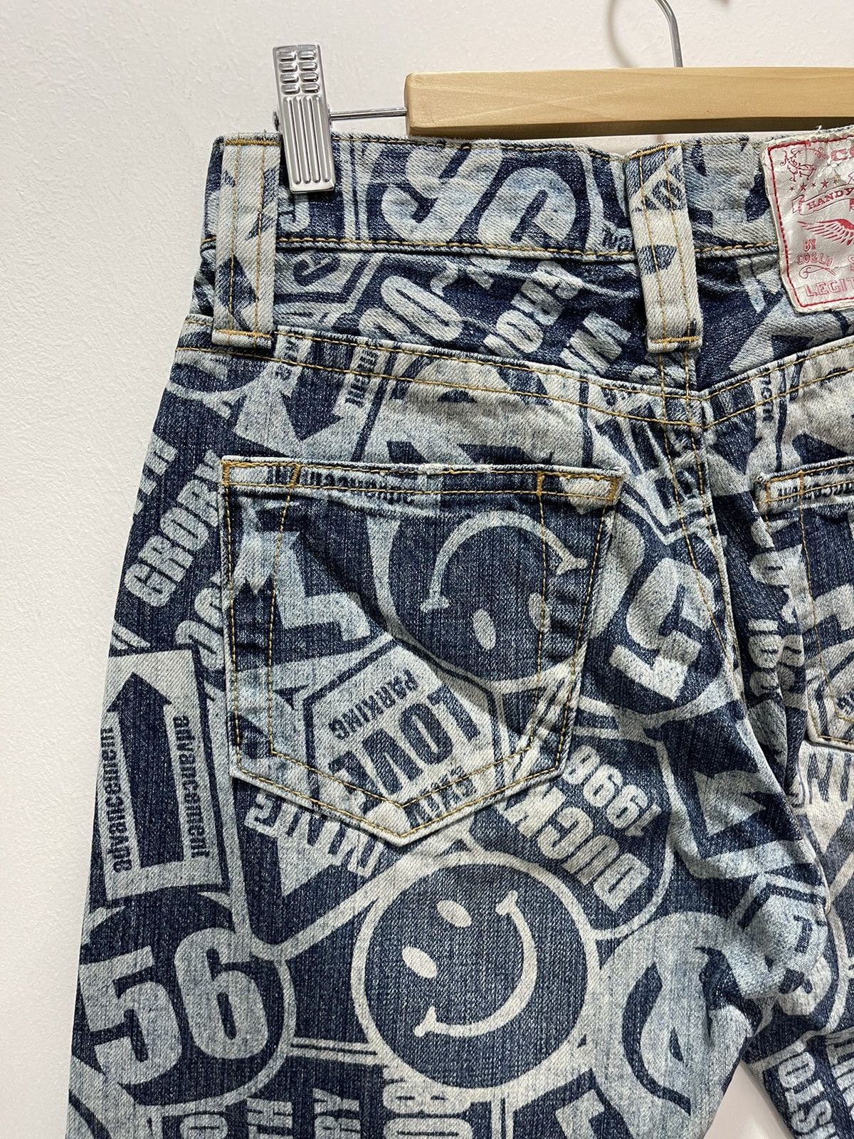 If Six Was Nine × Le Grande Bleu (L.G.B.) × Vintage CO&LU SMILE PRINTED DISTRESSED JEANS LIKE HISTERIC GLAMOUR Size 25" / US 0 / IT 36 - 4 Thumbnail