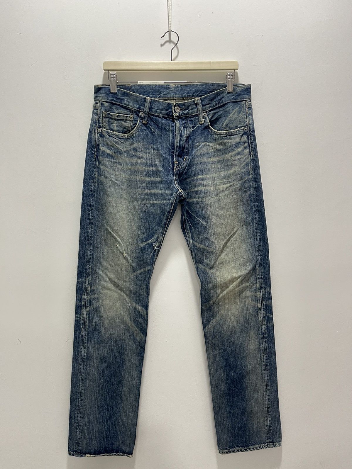 Japanese Brand × Vintage VINTAGE DENIM JAPANESE DESIGN NON SELVEDGE WASHED BLUE JEANS Size US 32 / EU 48 - 2 Thumbnail