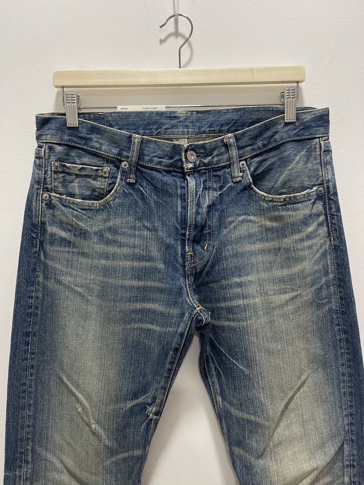 Japanese Brand × Vintage VINTAGE DENIM JAPANESE DESIGN NON SELVEDGE WASHED BLUE JEANS Size US 32 / EU 48 - 5 Thumbnail
