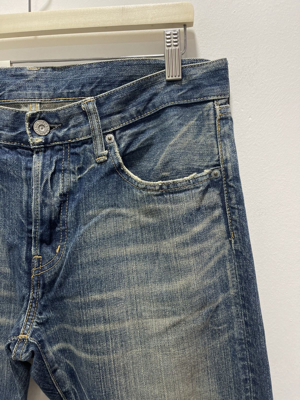 Japanese Brand × Vintage VINTAGE DENIM JAPANESE DESIGN NON SELVEDGE WASHED BLUE JEANS Size US 32 / EU 48 - 3 Thumbnail