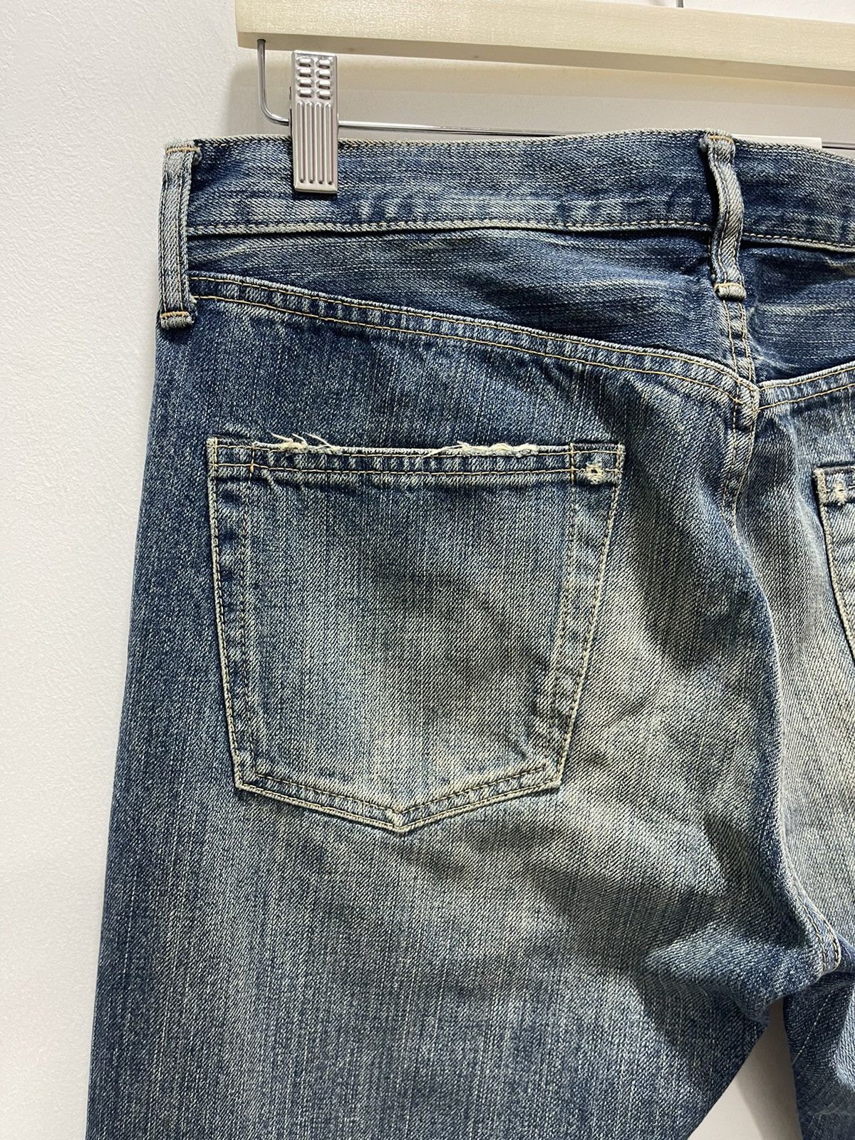 Japanese Brand × Vintage VINTAGE DENIM JAPANESE DESIGN NON SELVEDGE WASHED BLUE JEANS Size US 32 / EU 48 - 11 Thumbnail