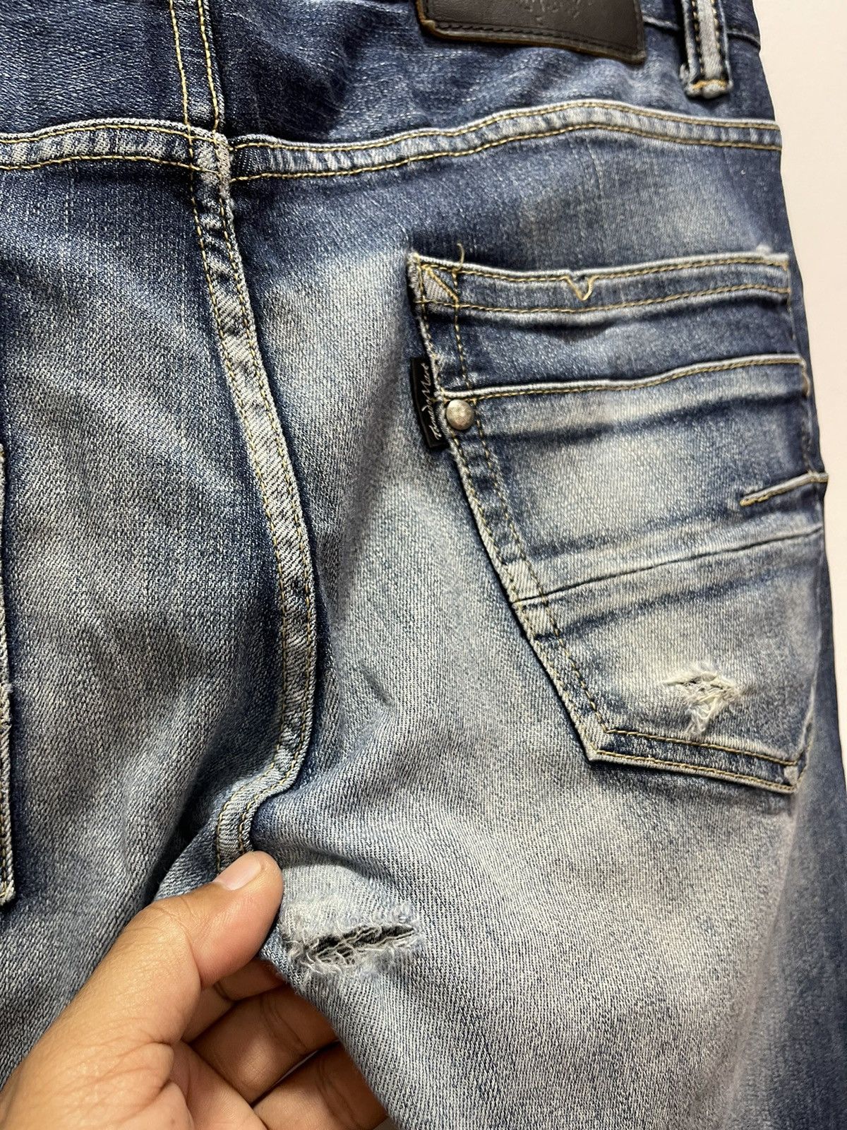 Tornado Mart × Vintage JAPANESE TERNADO MART STRECHABLE DISTRESSED DENIM JEANS Size US 30 / EU 46 - 6 Thumbnail