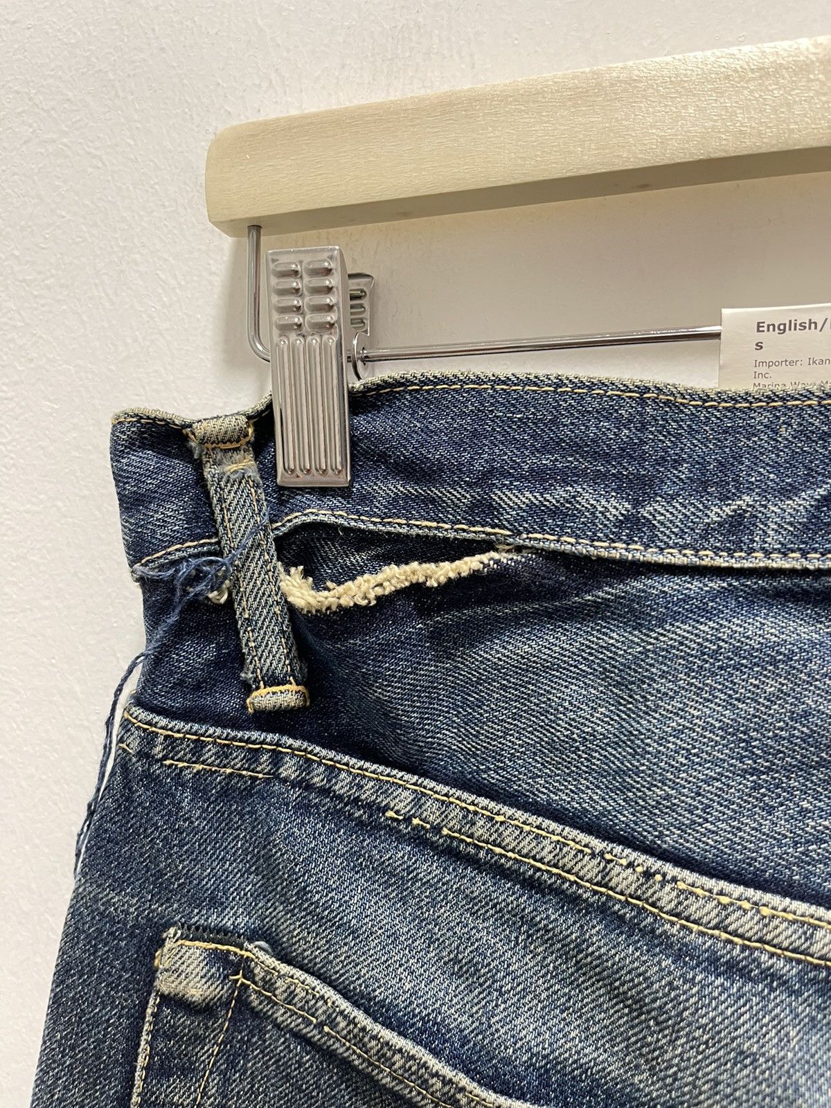 Japanese Brand DISTRESSED JAPANESE HR MARKET SELVEDGE DENIM JEANS Size US 31 - 17 Thumbnail
