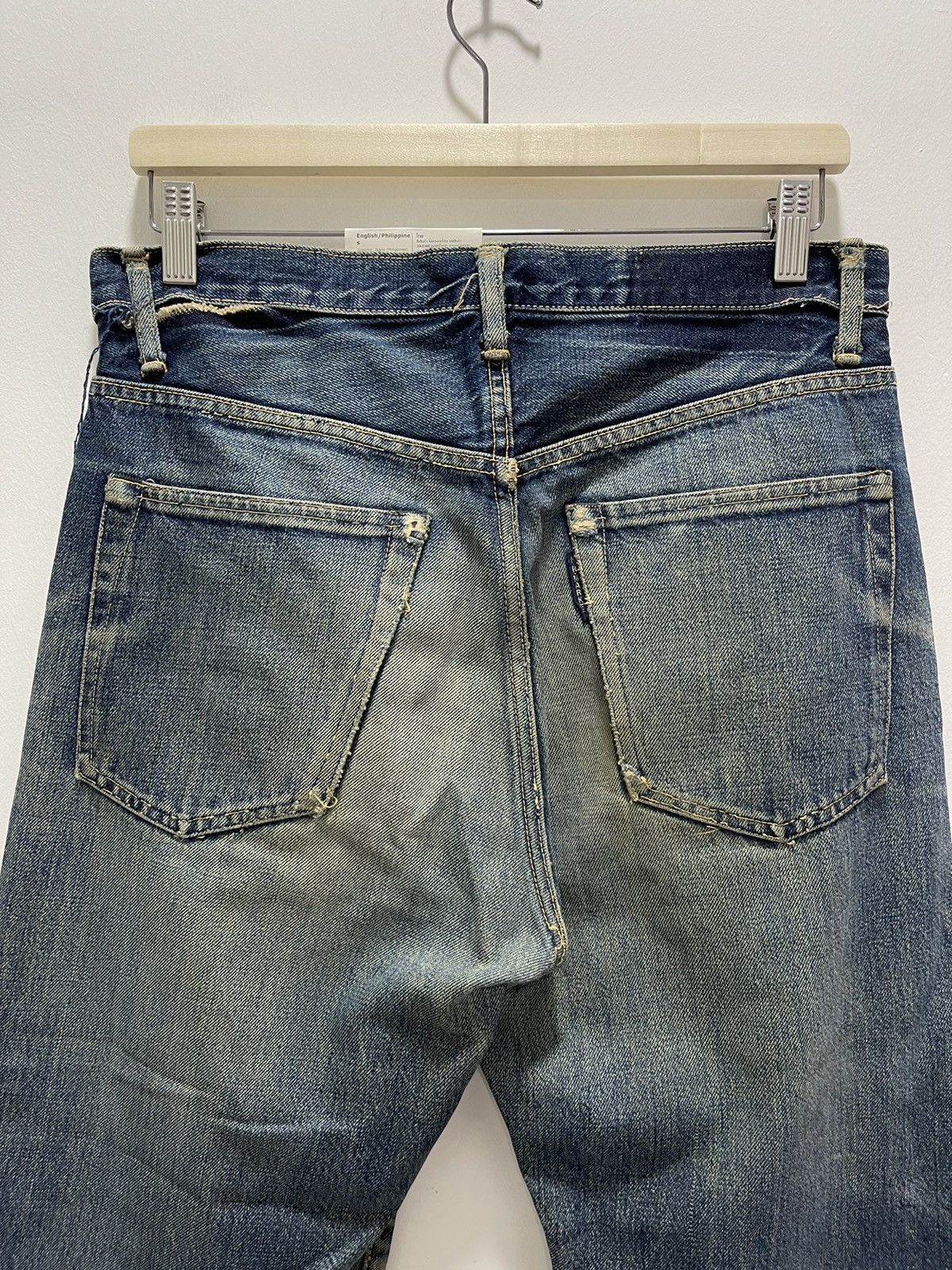 Japanese Brand DISTRESSED JAPANESE HR MARKET SELVEDGE DENIM JEANS Size US 31 - 13 Thumbnail
