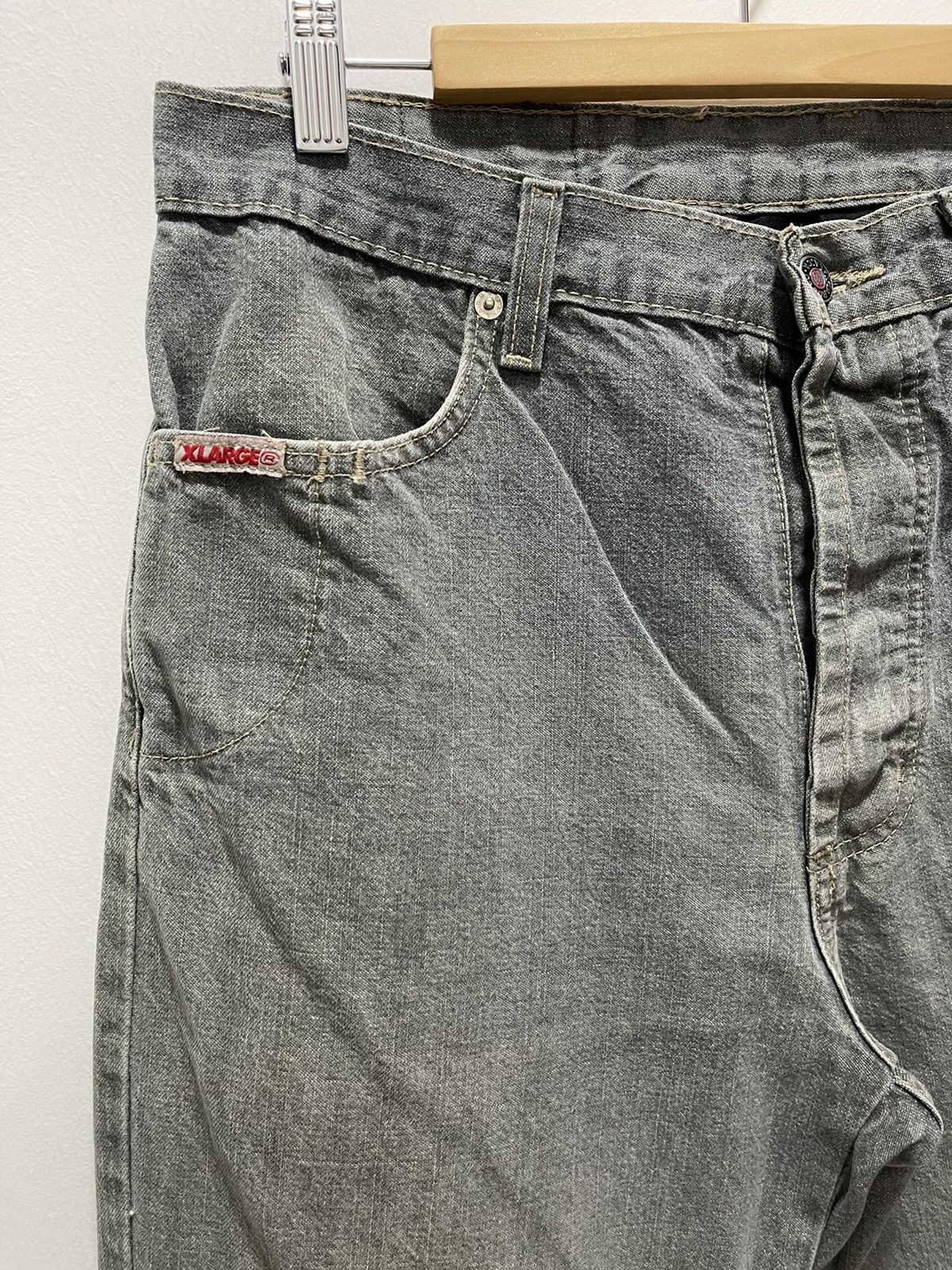Vintage JAPANESE XLARGE BUTTON FLY DISTRESSED DENIM JEANS Size US 31 - 3 Thumbnail