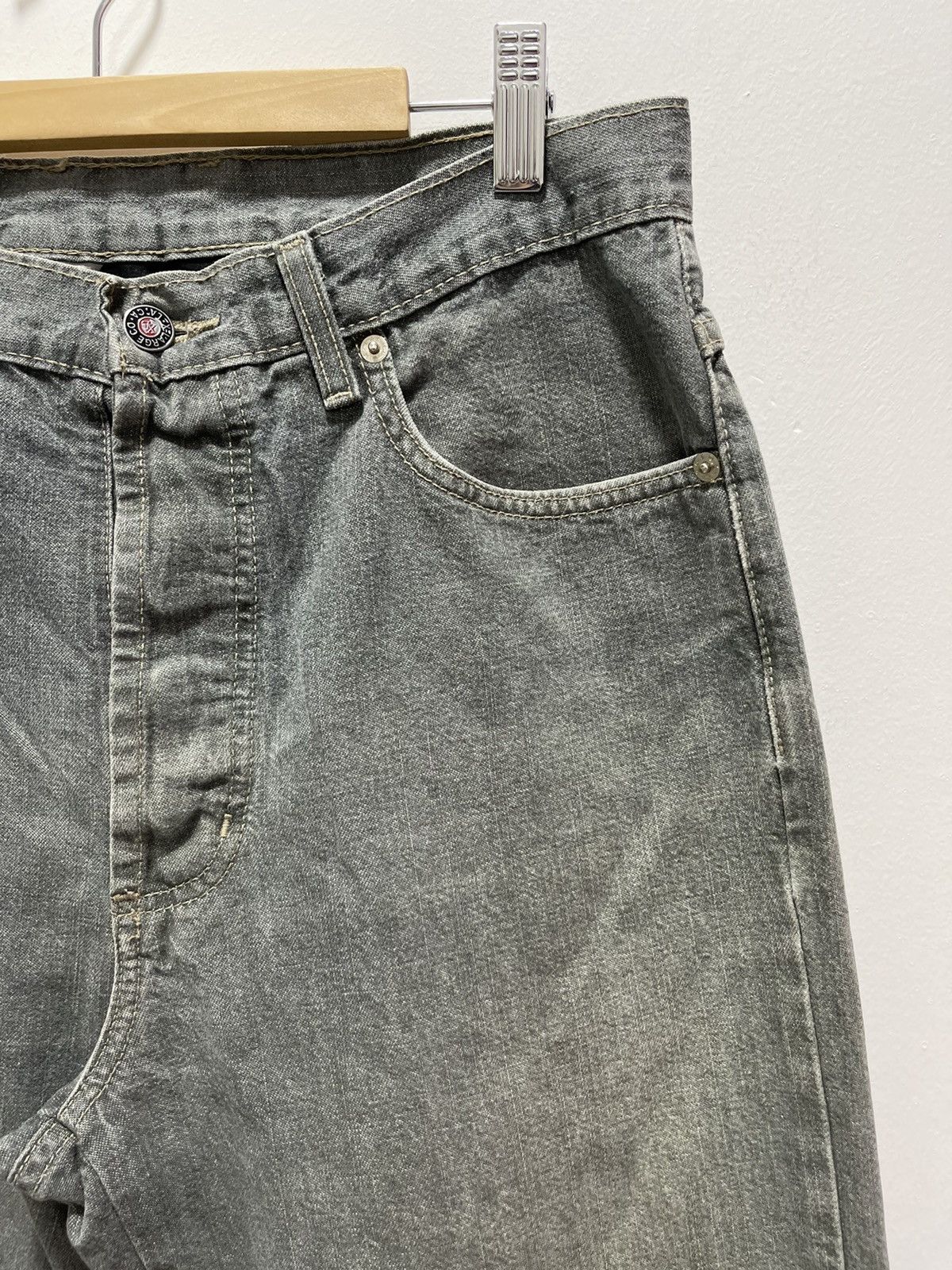 Vintage JAPANESE XLARGE BUTTON FLY DISTRESSED DENIM JEANS Size US 31 - 2 Thumbnail