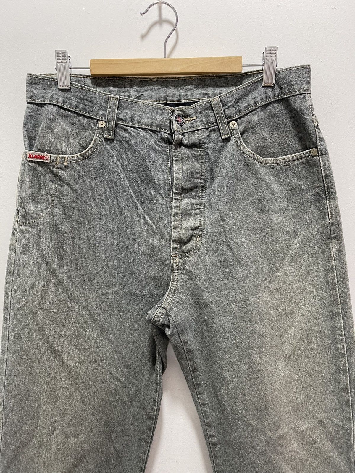 Vintage JAPANESE XLARGE BUTTON FLY DISTRESSED DENIM JEANS Size US 31 - 4 Thumbnail