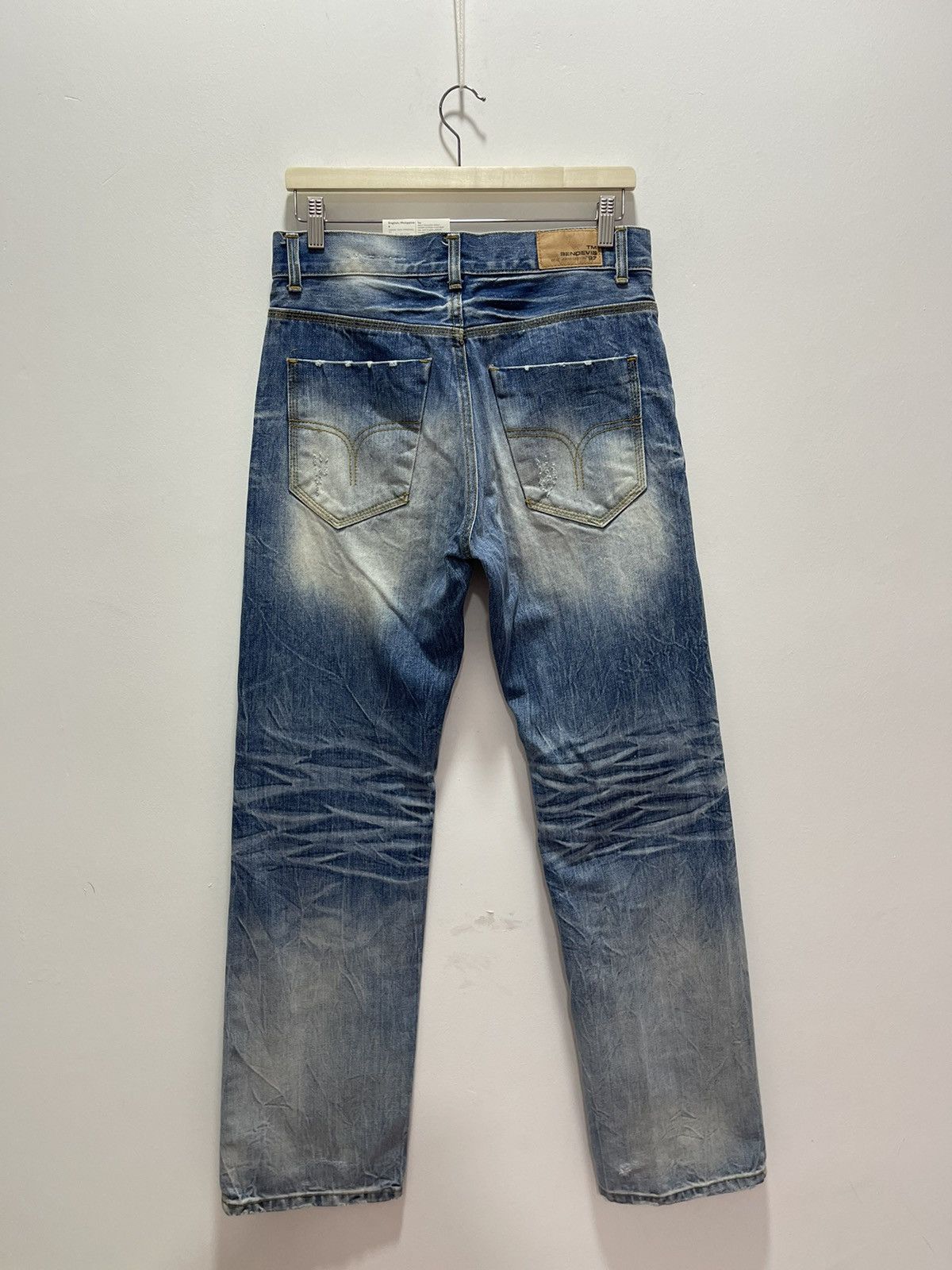 Japanese Brand VINTAGE BENDEVIS RIPPED STYLE WASHED BLUE DISTRESSED JEANS Size US 30 / EU 46 - 10 Thumbnail